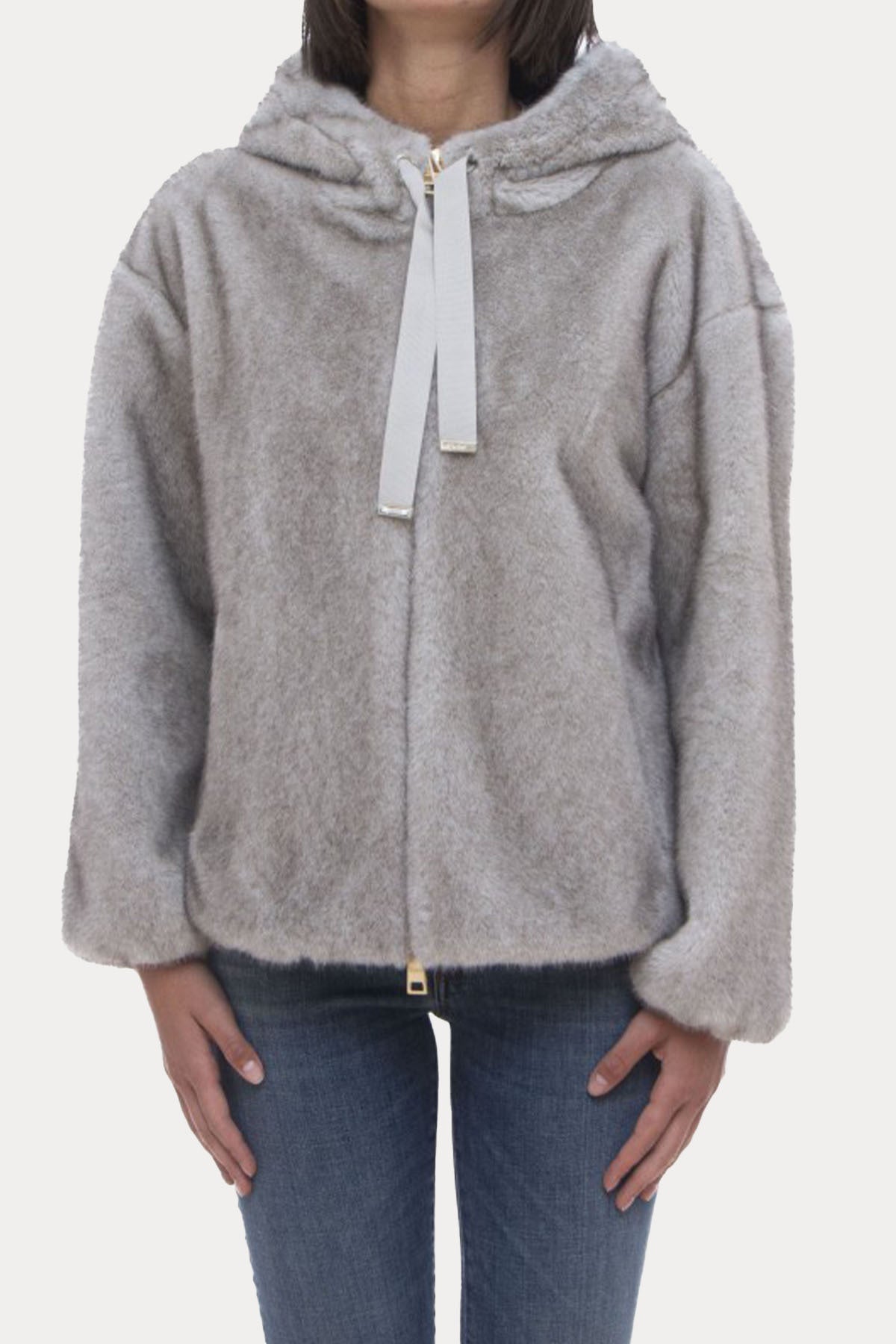 Herno Regular Fit Kapüşonlu Peluş Ceket