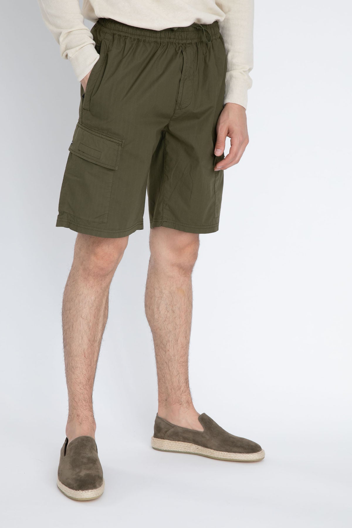 Fradi Beli Lastikli Kargo Cepli Şort