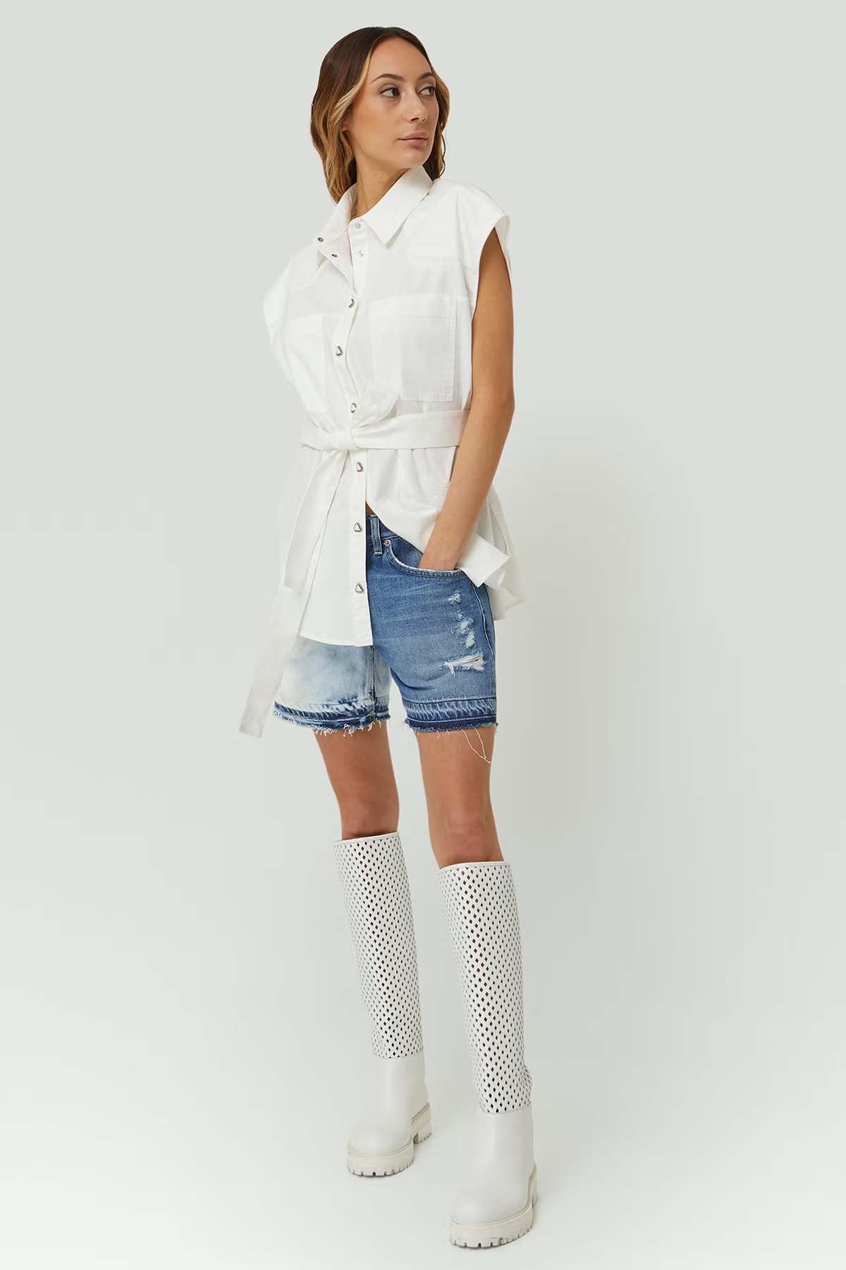 Dondup Gea Düşük Bel Çift Renk Jean Şort