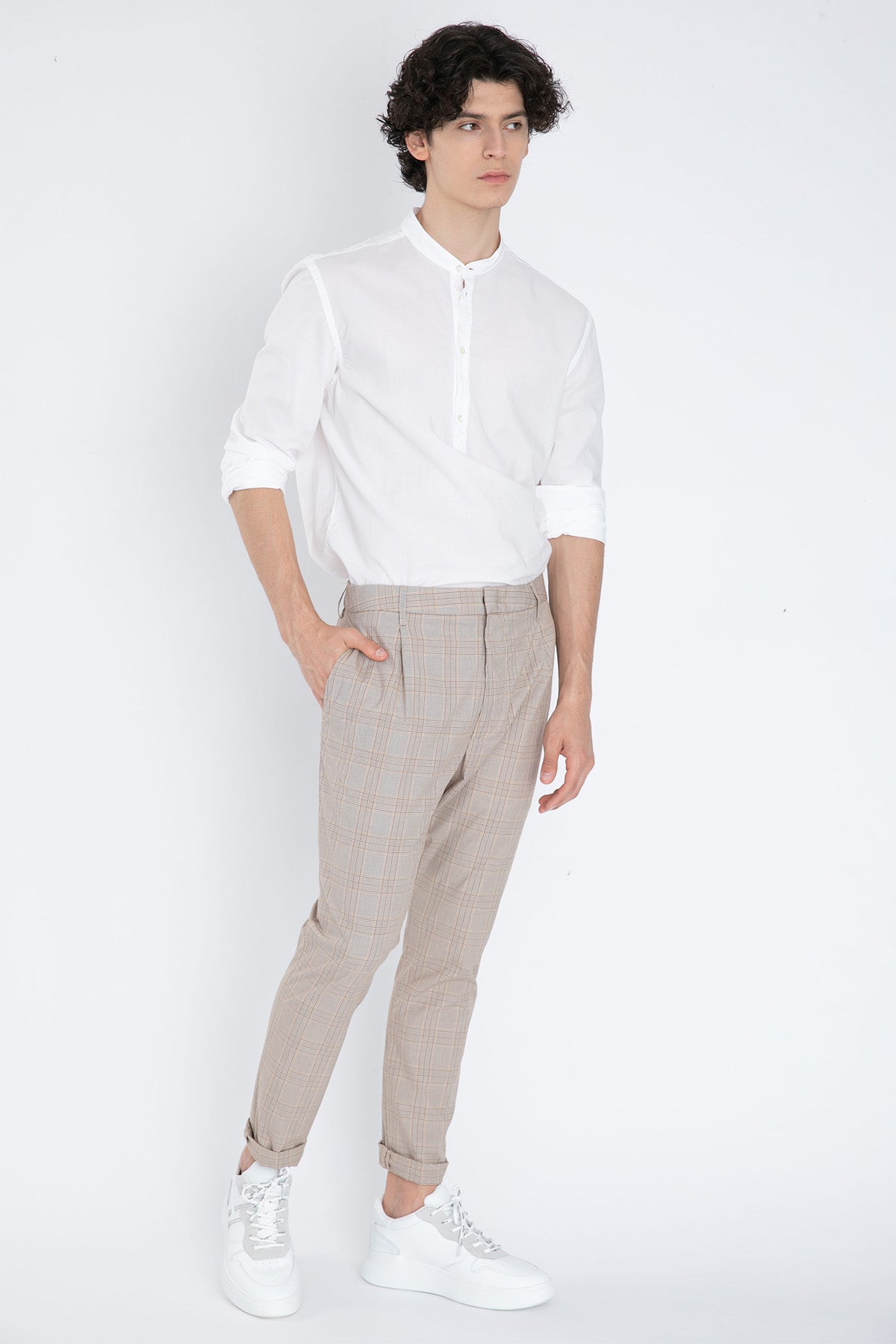 Dondup Yandan Cep Ekoseli Pantolon