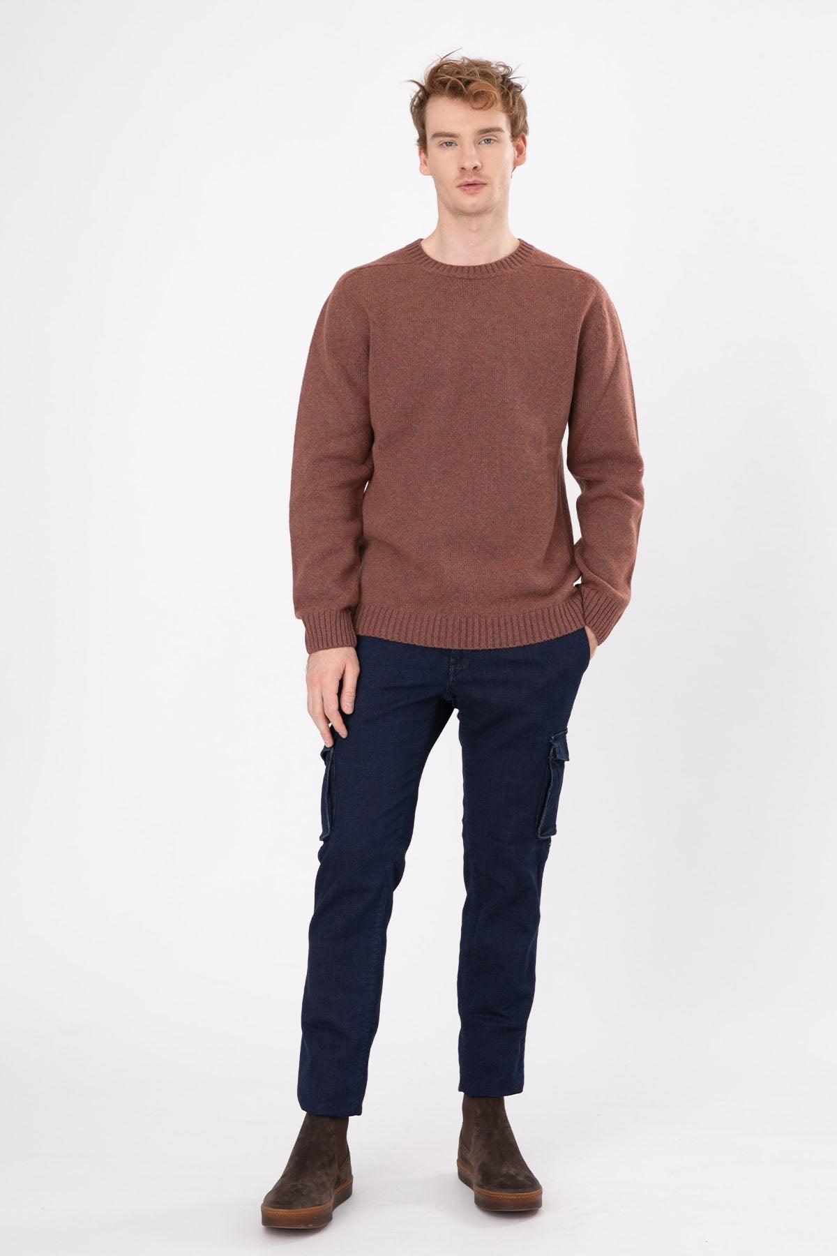 Manifattura Yuvarlak Yaka Örgü Yün Triko