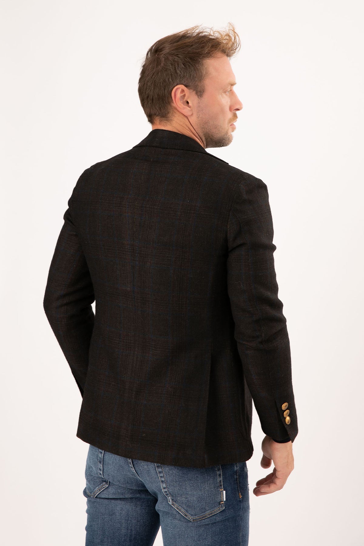 The Gigi Ekose Desenli Yün Blazer Ceket