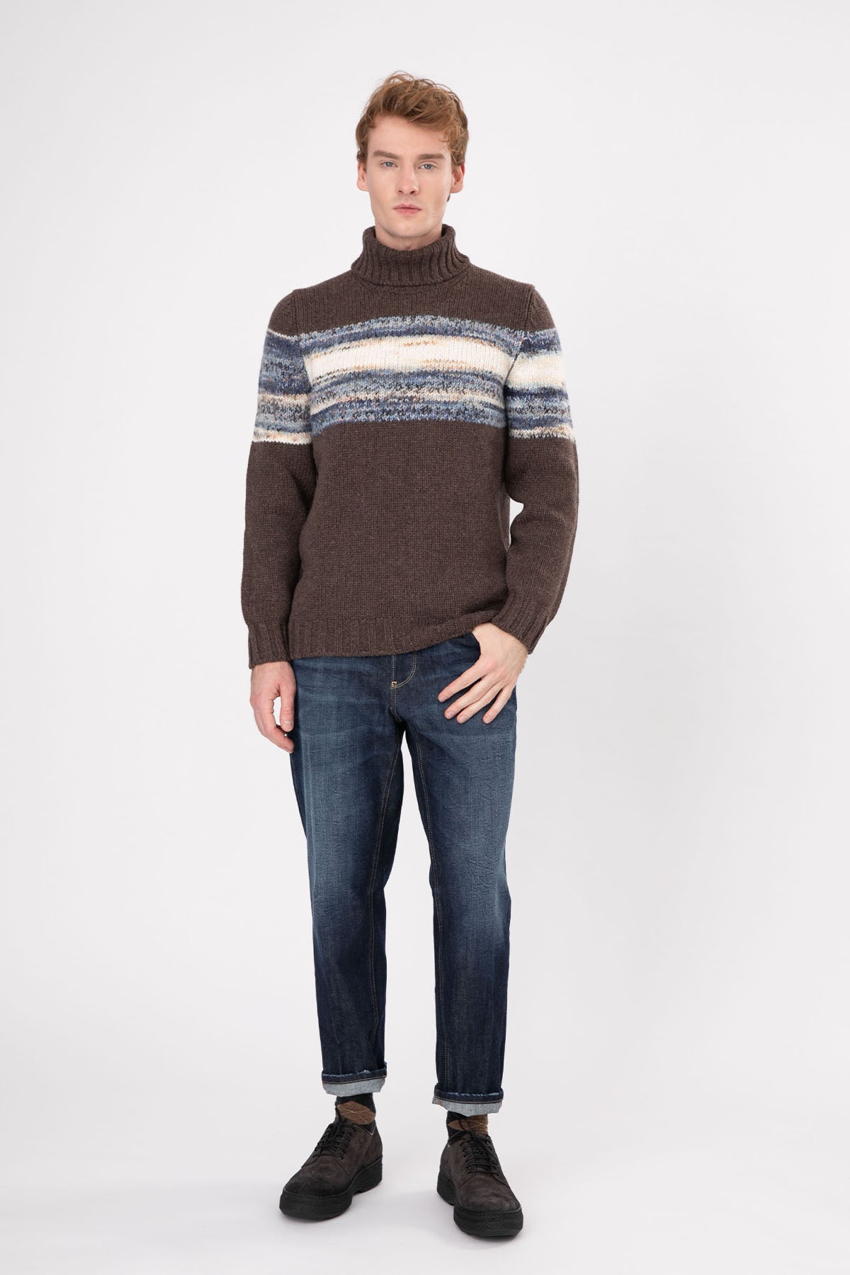 Gran Sasso Balıkçı Yaka Yün Örgü Triko