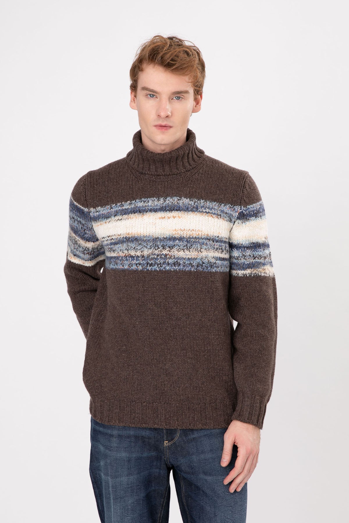 Gran Sasso Balıkçı Yaka Yün Örgü Triko