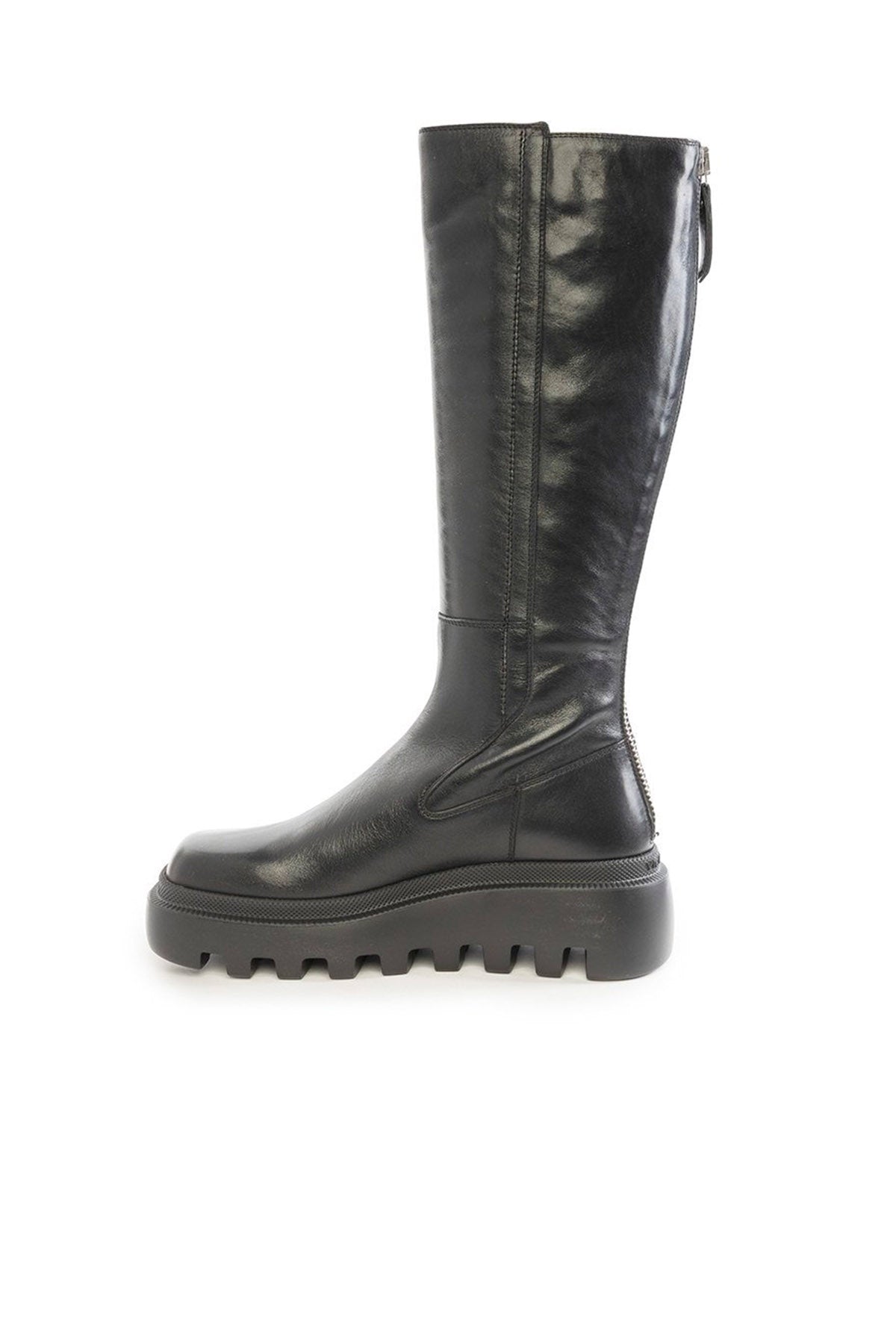 Vic Matie Küt Burun Fermuarlı Deri Çizme