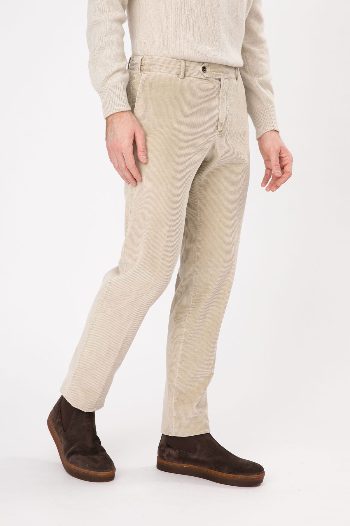 Pantaloni Torino Slim Fit Fitilli Kadife Pantolon