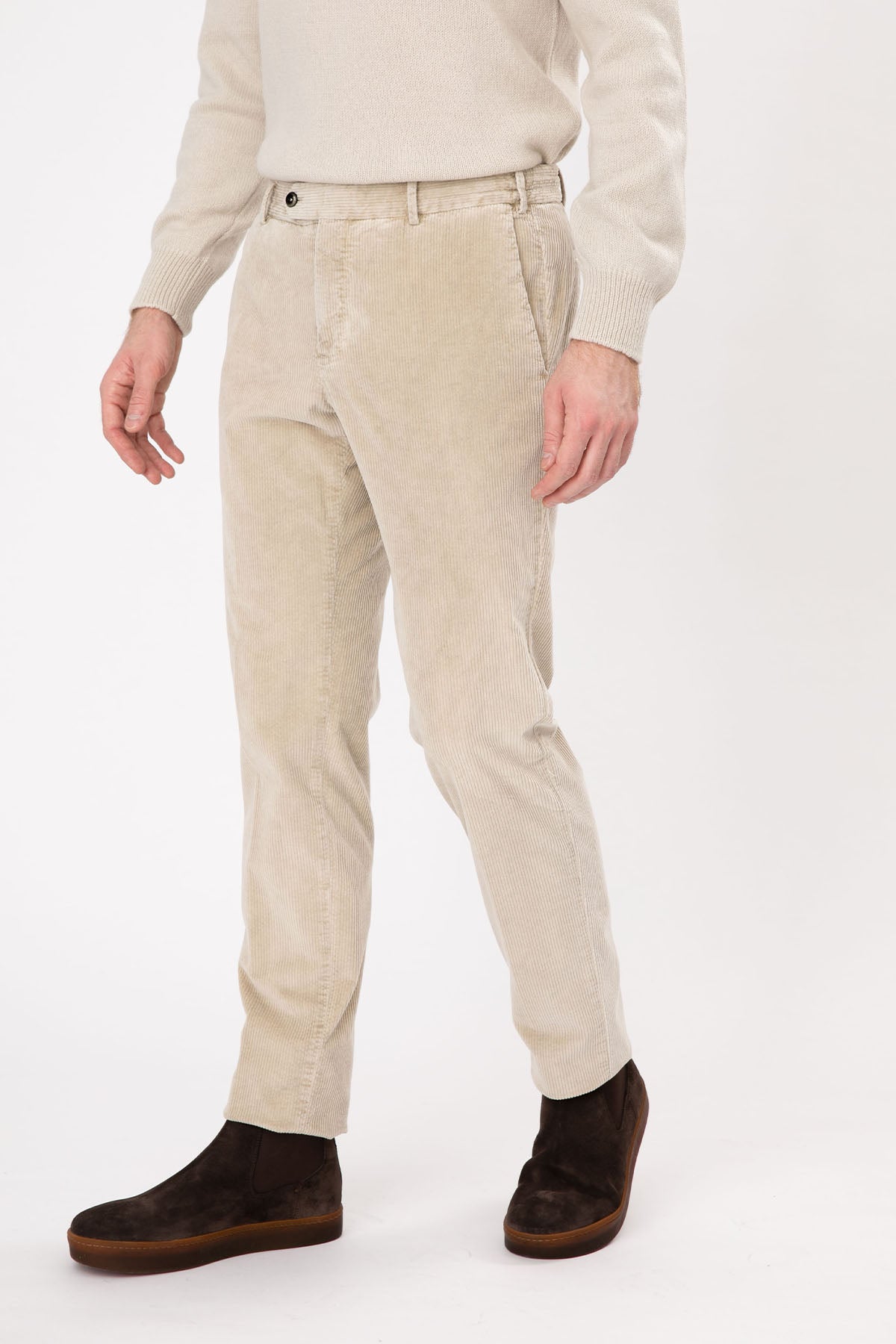 Pantaloni Torino Slim Fit Fitilli Kadife Pantolon