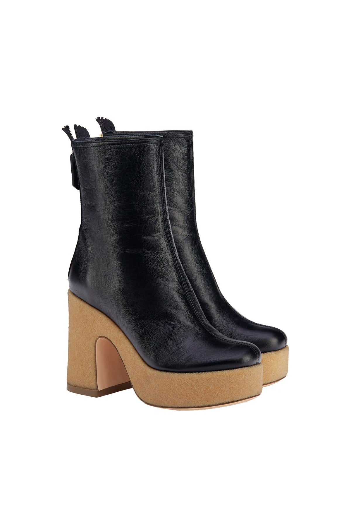 Agl Shan Platform Topuklu Deri Bot