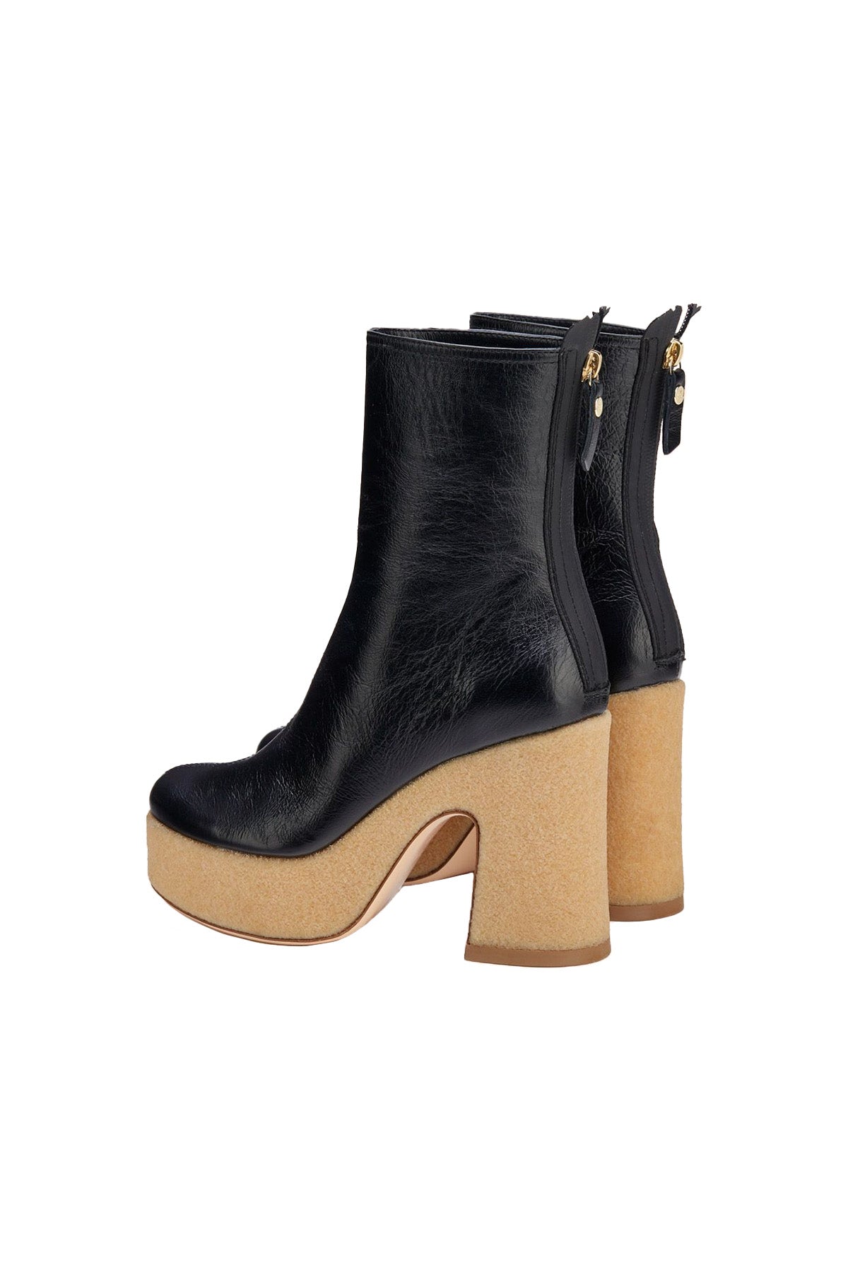 Agl Shan Platform Topuklu Deri Bot