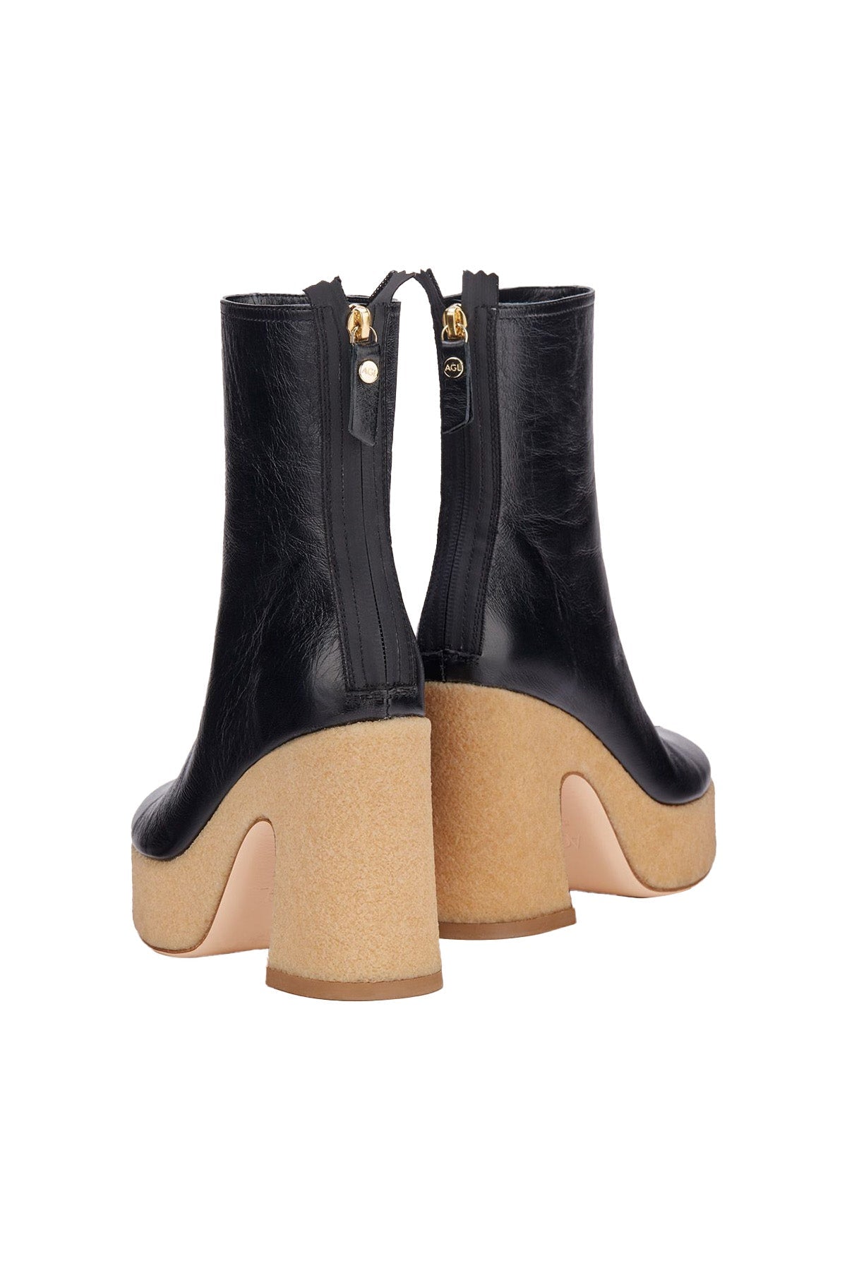 Agl Shan Platform Topuklu Deri Bot