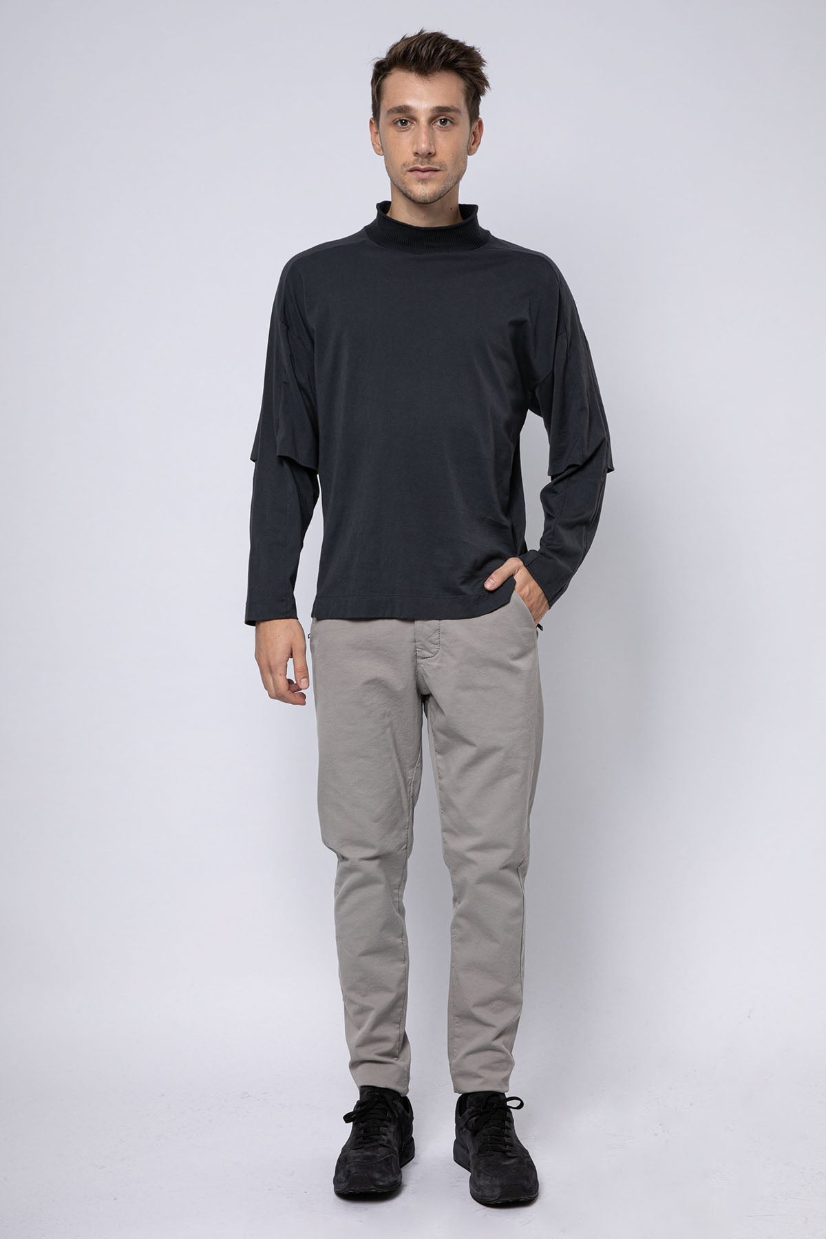 Transit Yarım Balıkçı Yaka Uzun Kollu T-shirt