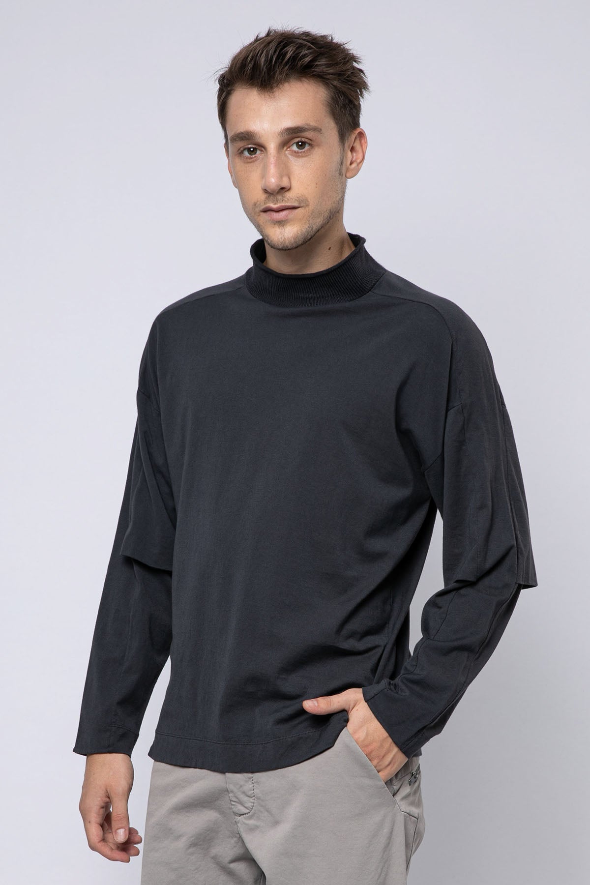 Transit Yarım Balıkçı Yaka Uzun Kollu T-shirt