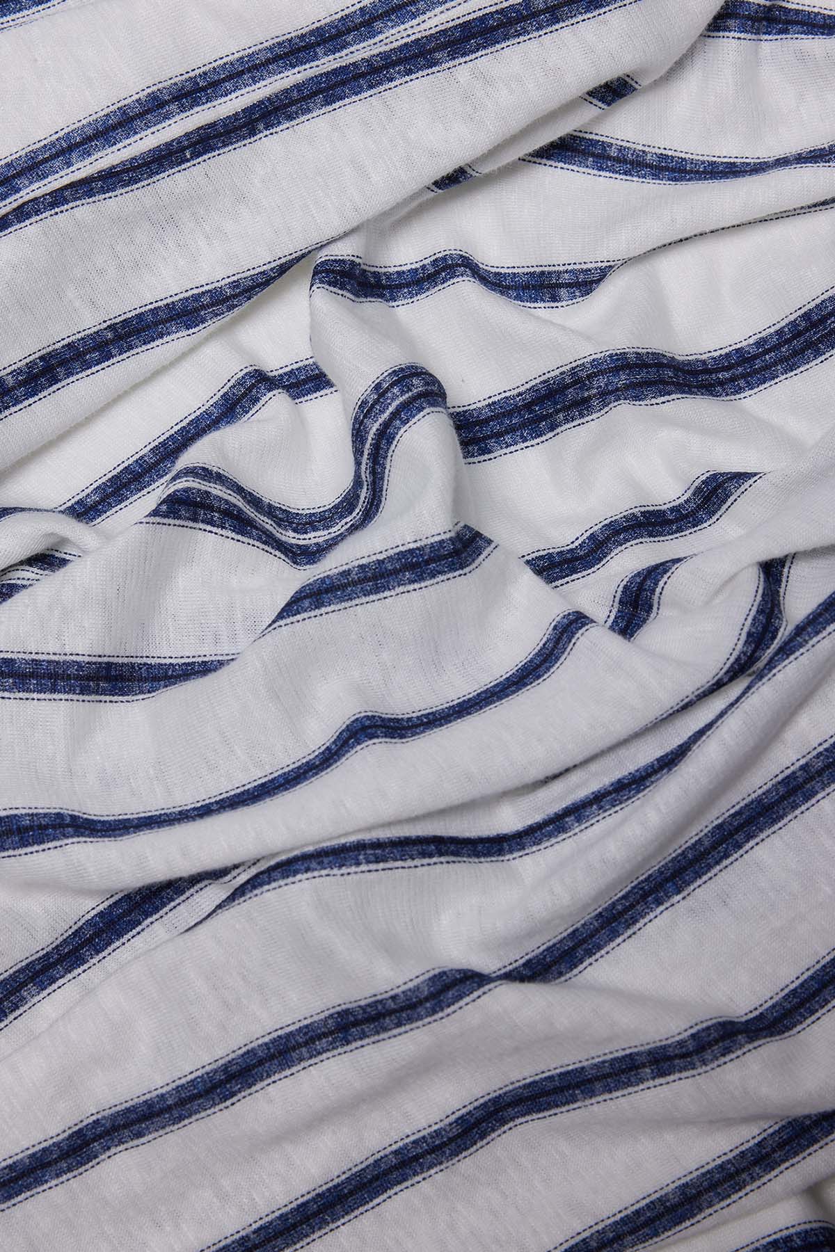 Majestic Çizgili Streç Keten Gömlek-Libas Trendy Fashion Store