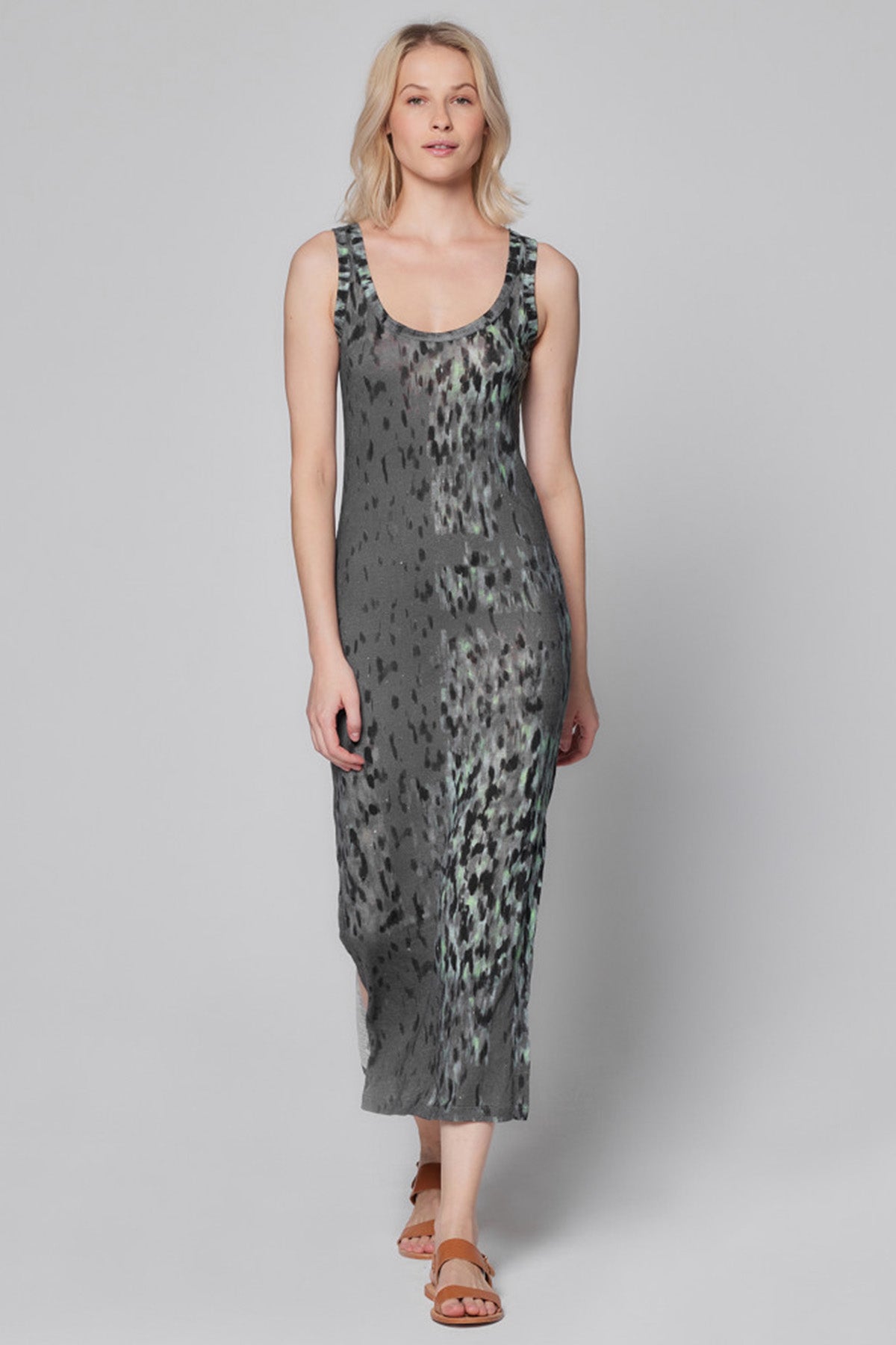 Majestic Streç Ketenli Midi Elbise-Libas Trendy Fashion Store