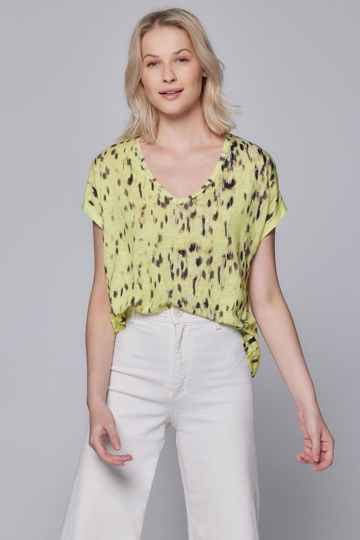 Majestic Geniş Kesim Streç Ketenli T-shirt-Libas Trendy Fashion Store