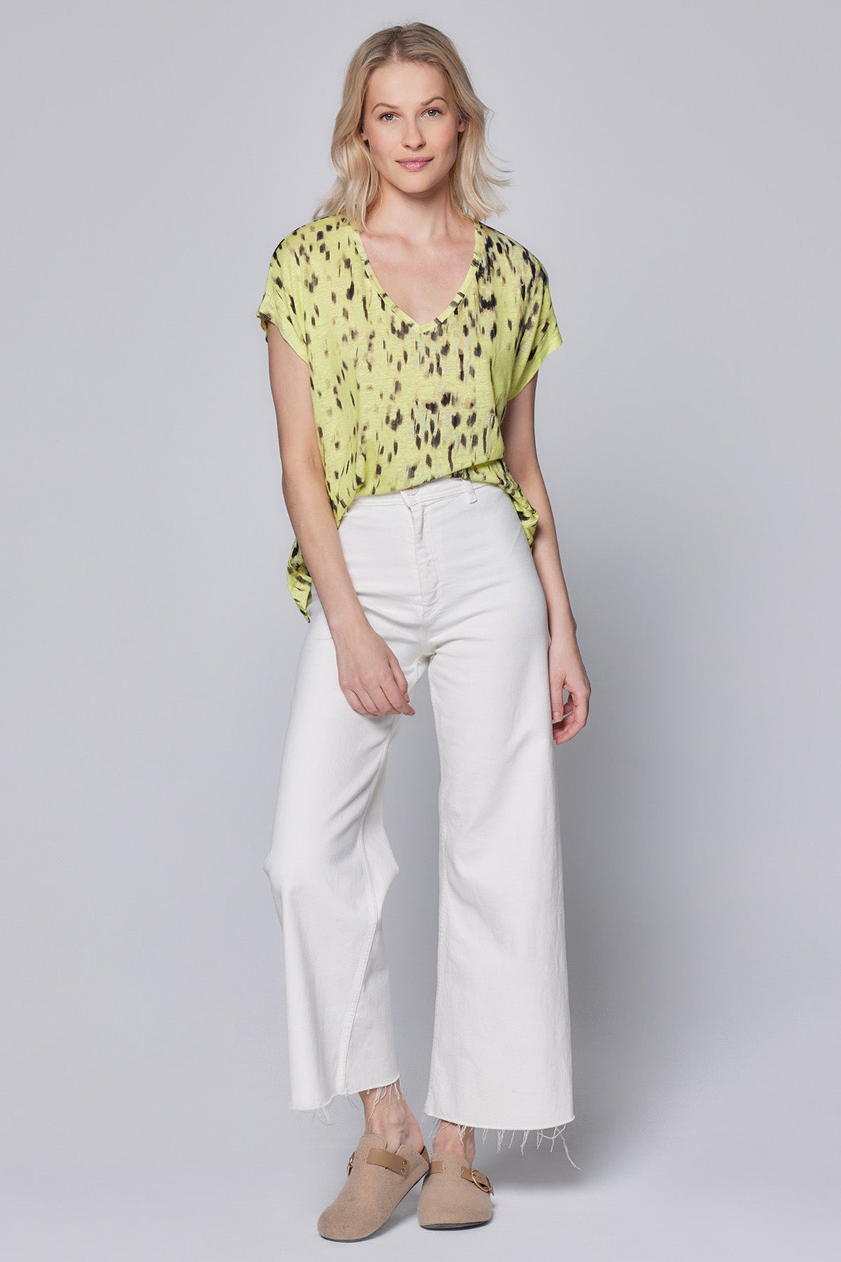 Majestic Geniş Kesim Streç Ketenli T-shirt-Libas Trendy Fashion Store