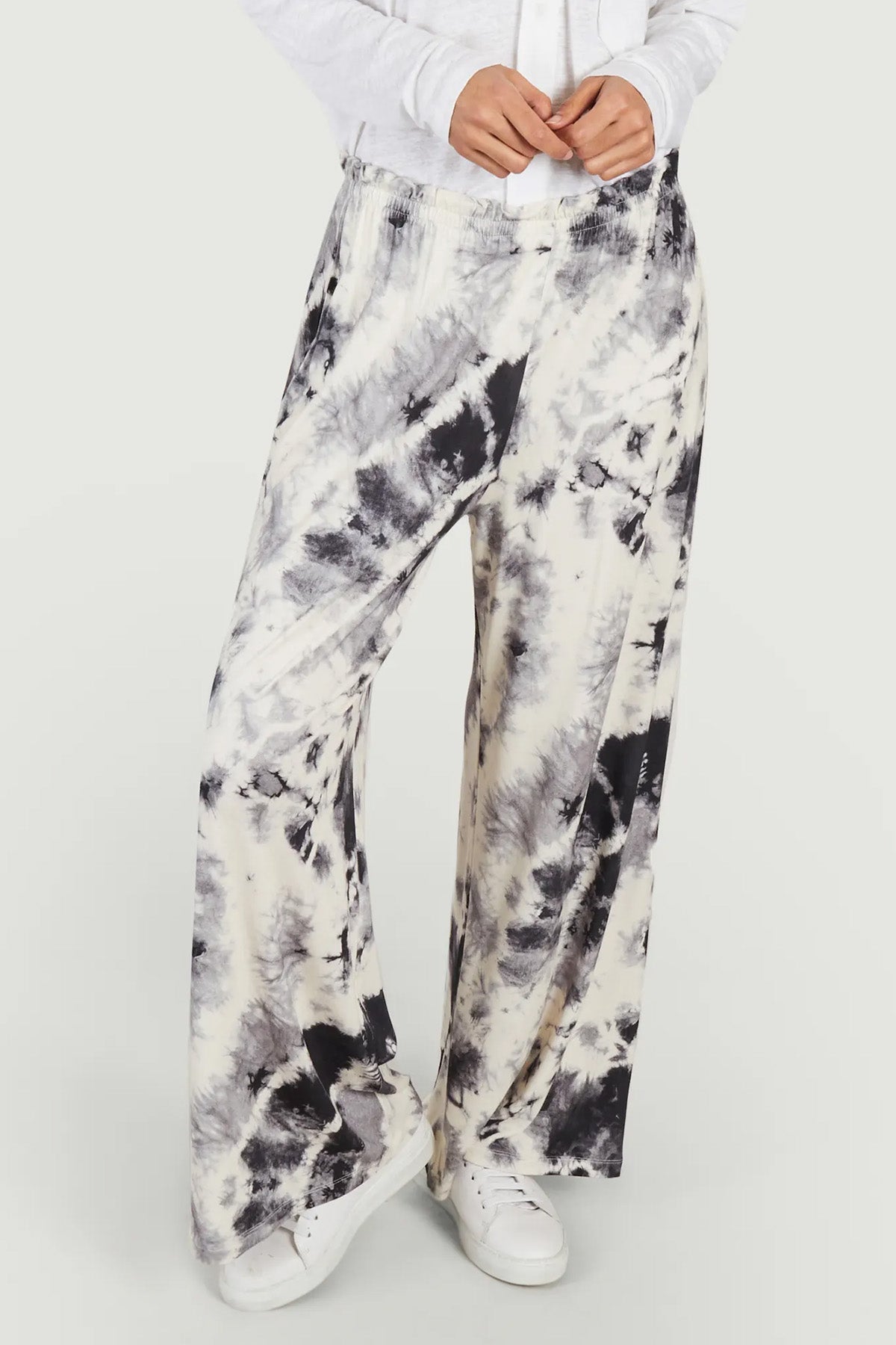 Majestic Desenli Beli Lastikli Streç Pantolon