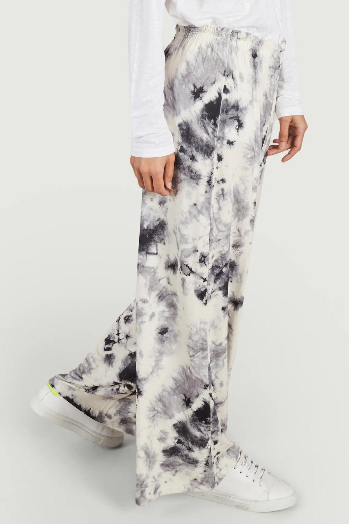 Majestic Desenli Beli Lastikli Streç Pantolon