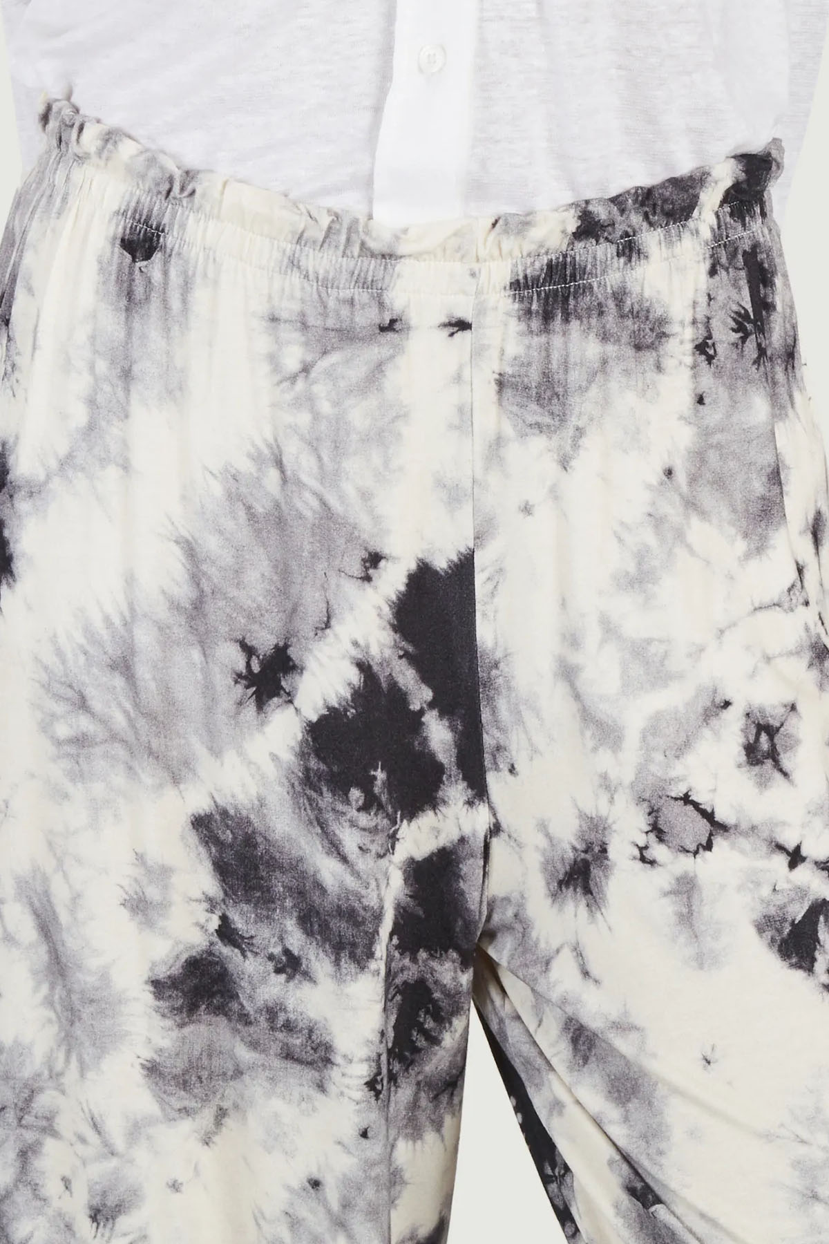 Majestic Desenli Beli Lastikli Streç Pantolon