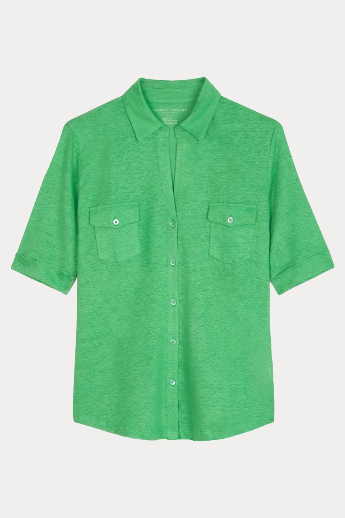 Majestic Cep Detaylı Streç Keten Gömlek-Libas Trendy Fashion Store