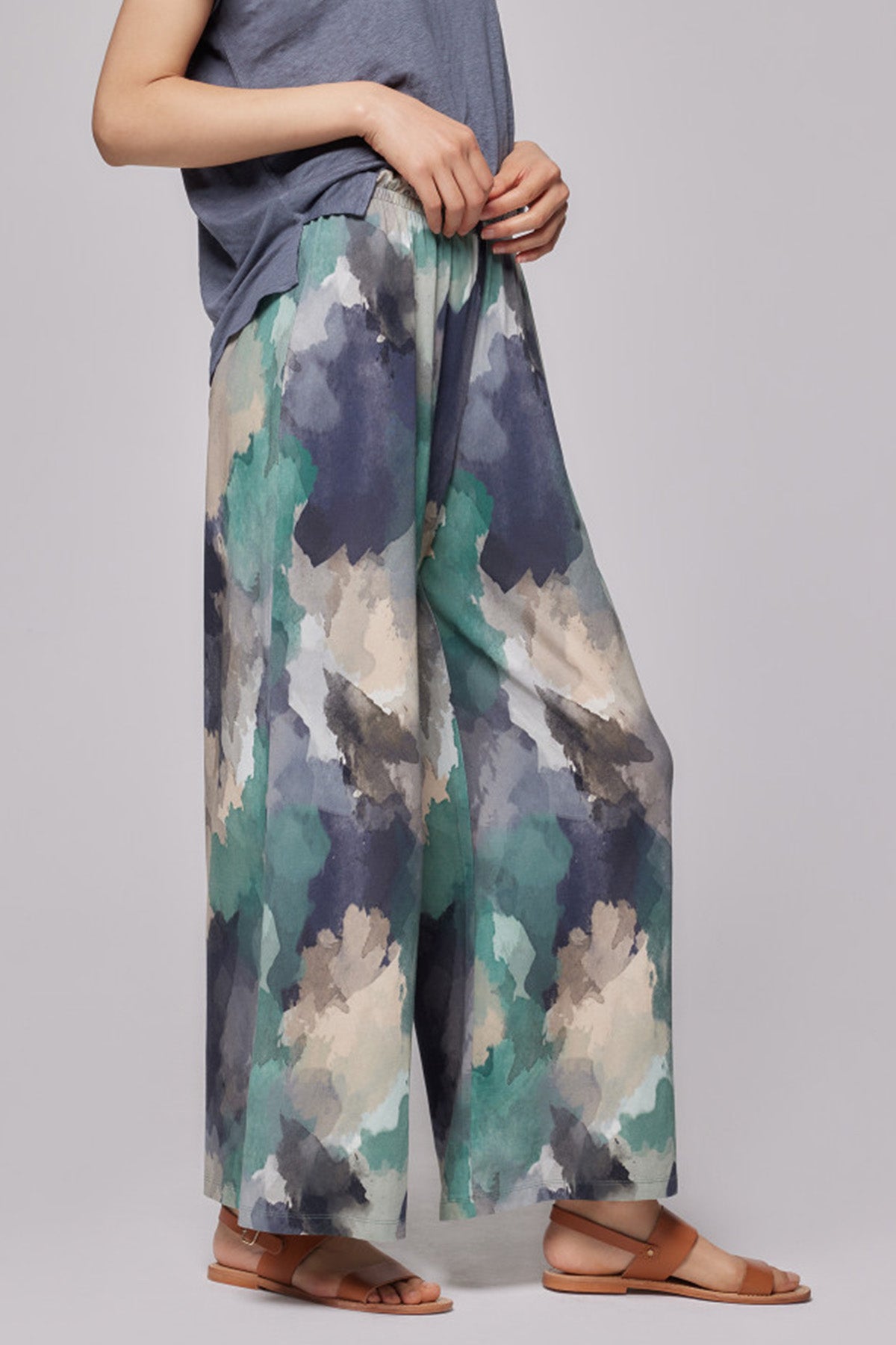 Majestic Beli Lastikli Streç Desenli Pantolon-Libas Trendy Fashion Store