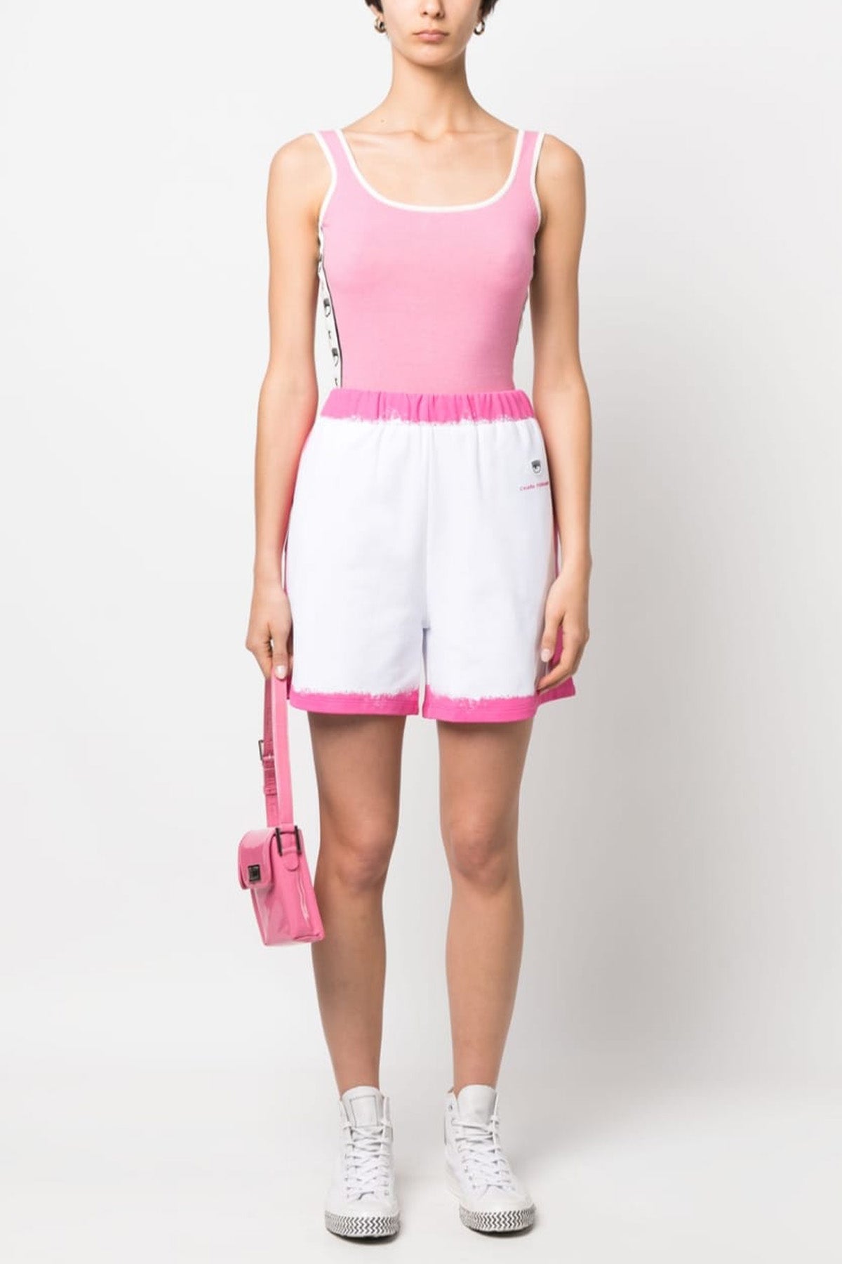 Chiara Ferragni Yuvarlak Yaka Kolsuz Logolu T-shirt