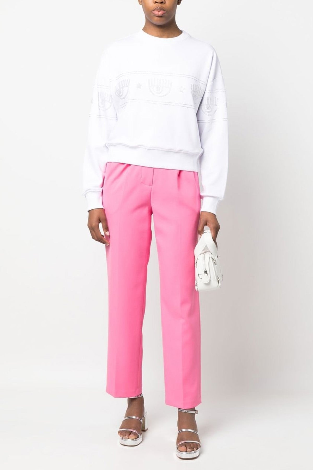 Chiara Ferragni Yuvarlak Yaka Göz Logolu Sweatshirt