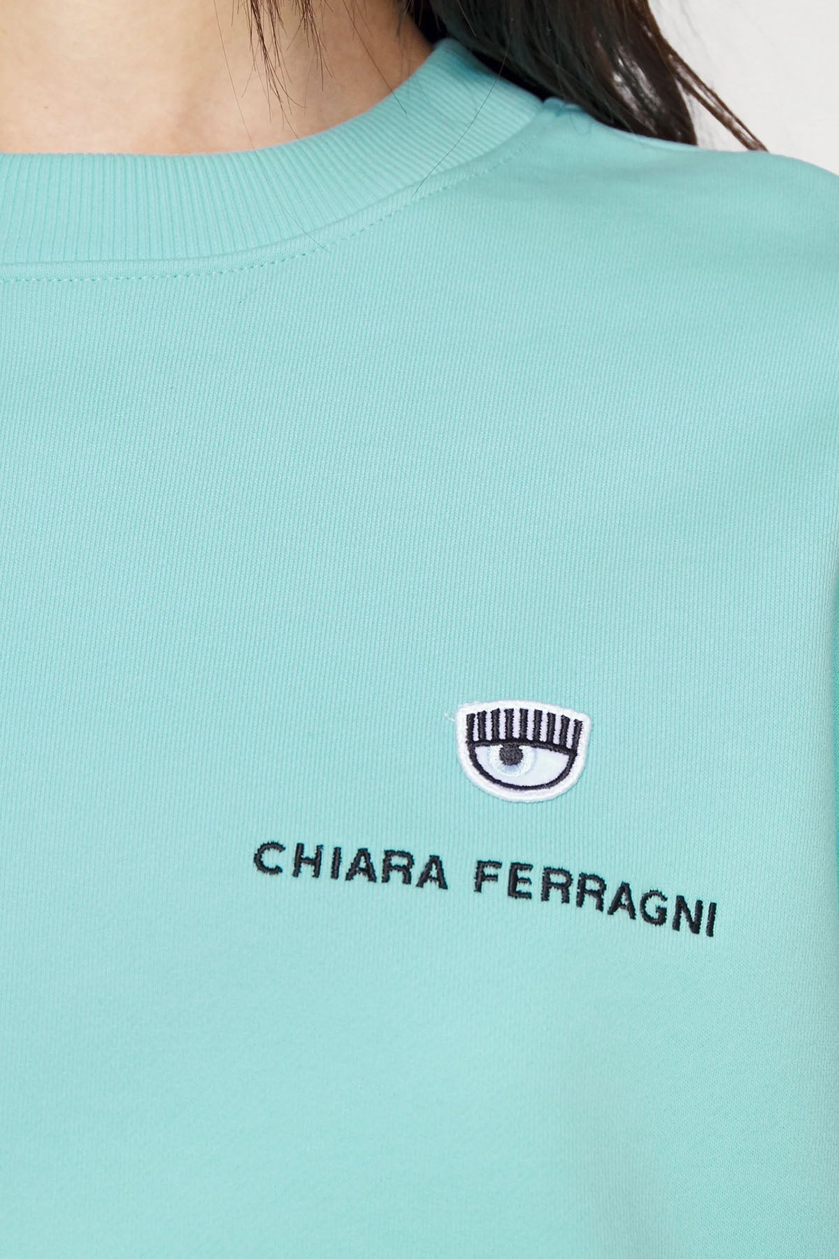 Chiara Ferragni Yuvarlak Yaka Logolu Sweatshirt