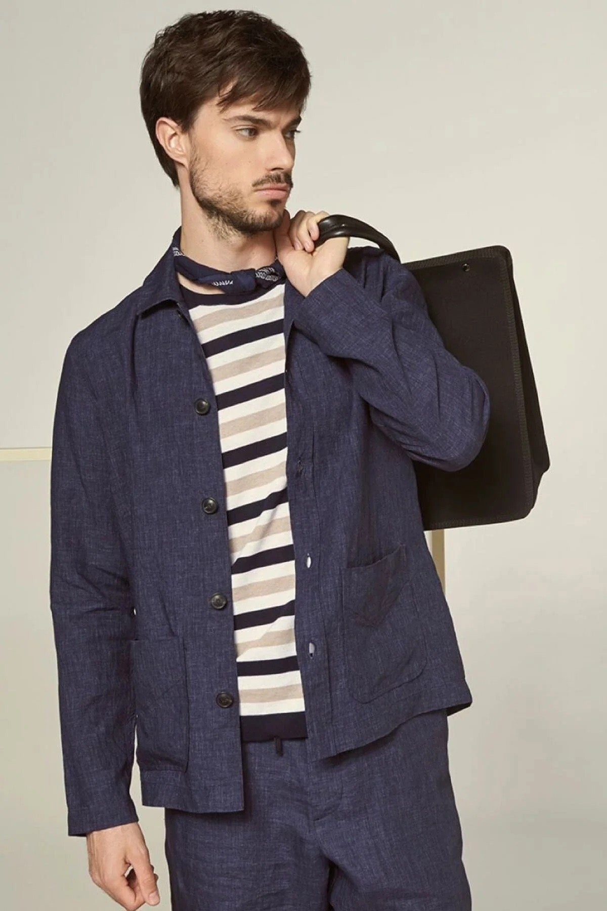 Gran Sasso Semi Tailored Fit Çizgili T-shirt-Libas Trendy Fashion Store