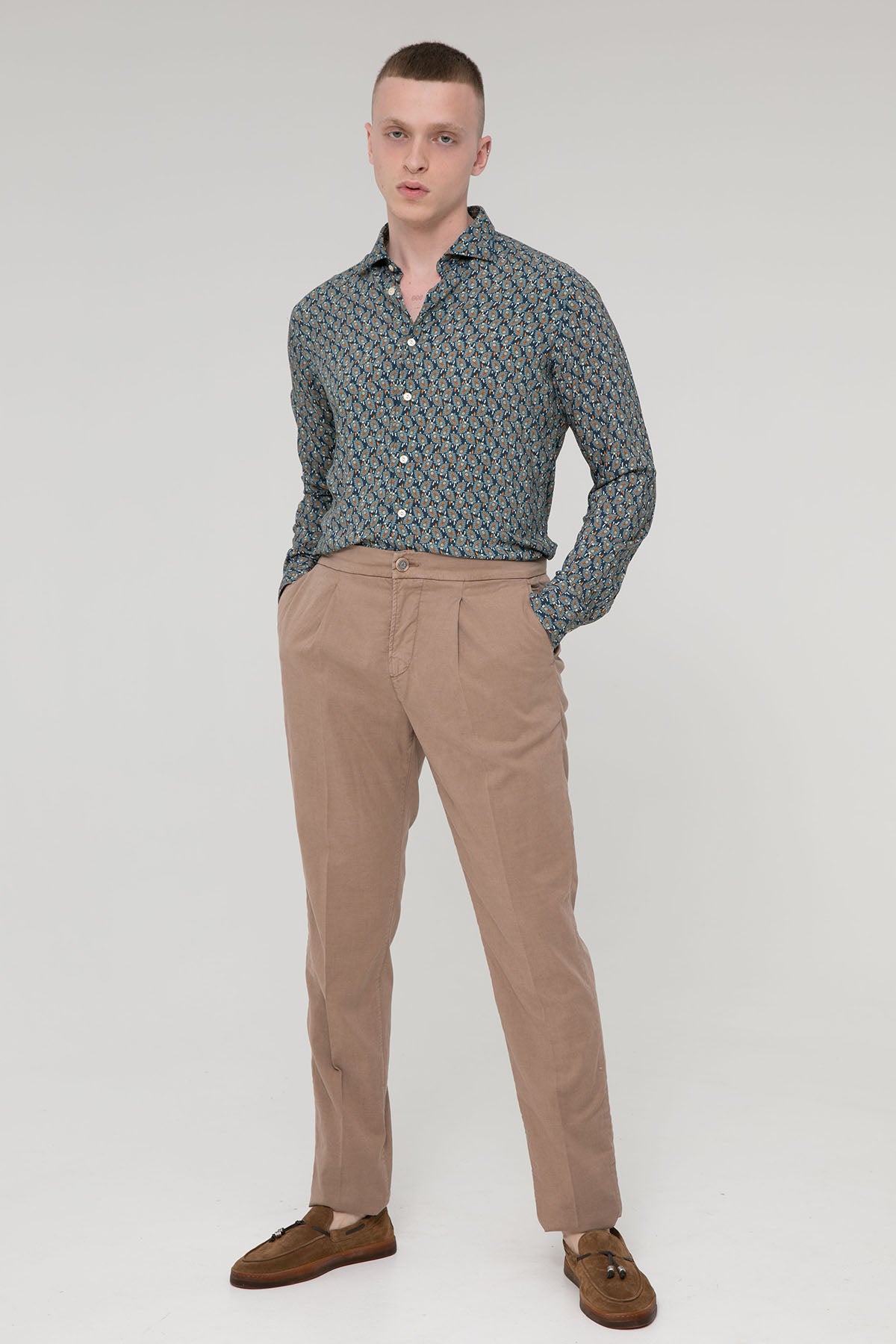 Richard J. Brown Caprera Slim Regular Fit Pileli Pantolon-Libas Trendy Fashion Store