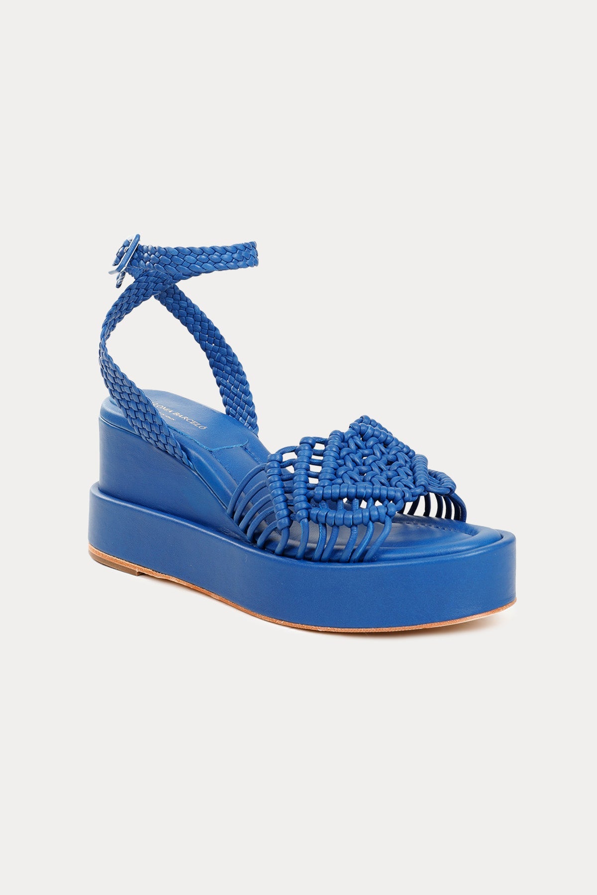Paloma Barcelo Vallet Paltform Tabanlı Örgü Deri Sandalet