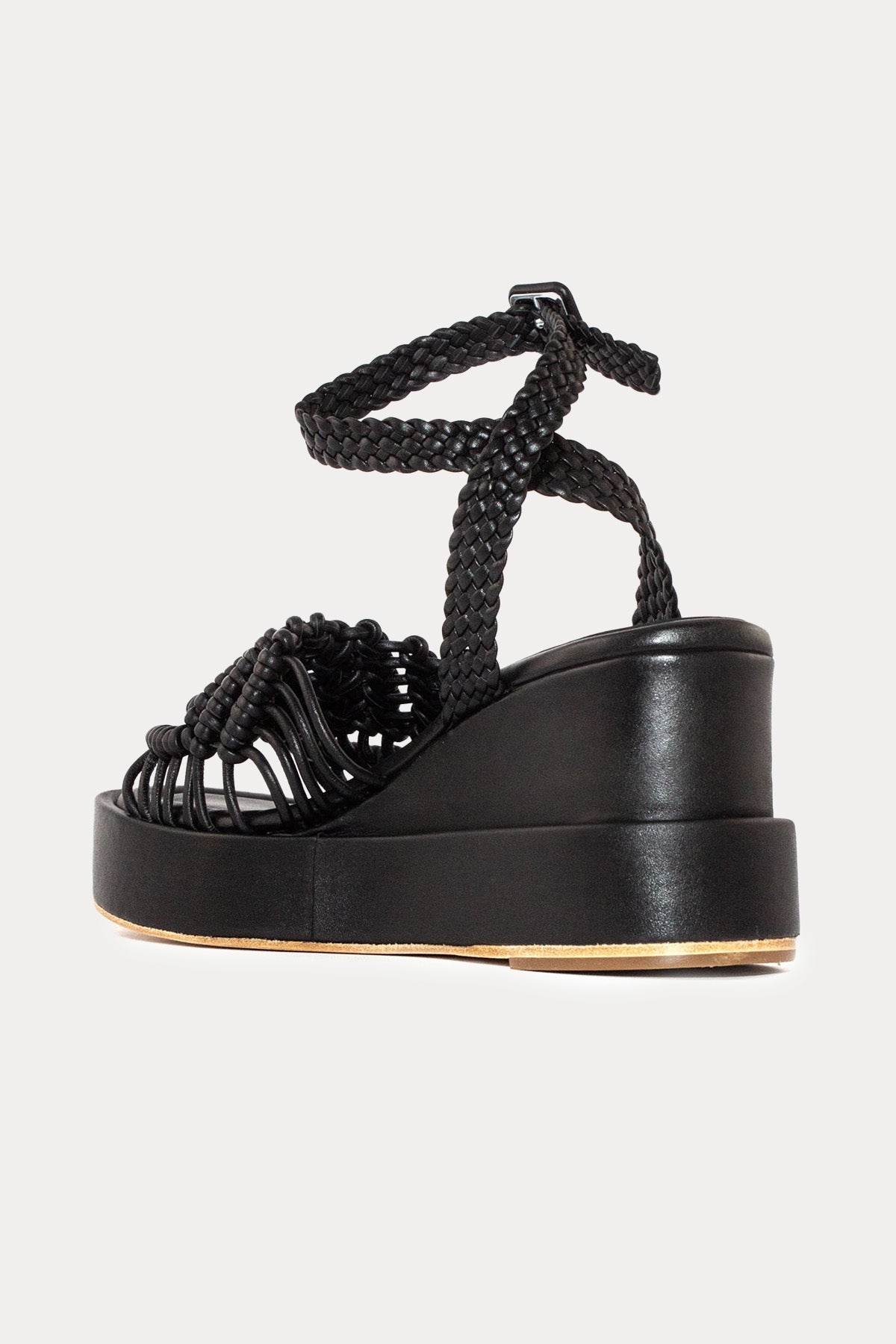 Paloma Barcelo Vallet Paltform Tabanlı Örgü Deri Sandalet