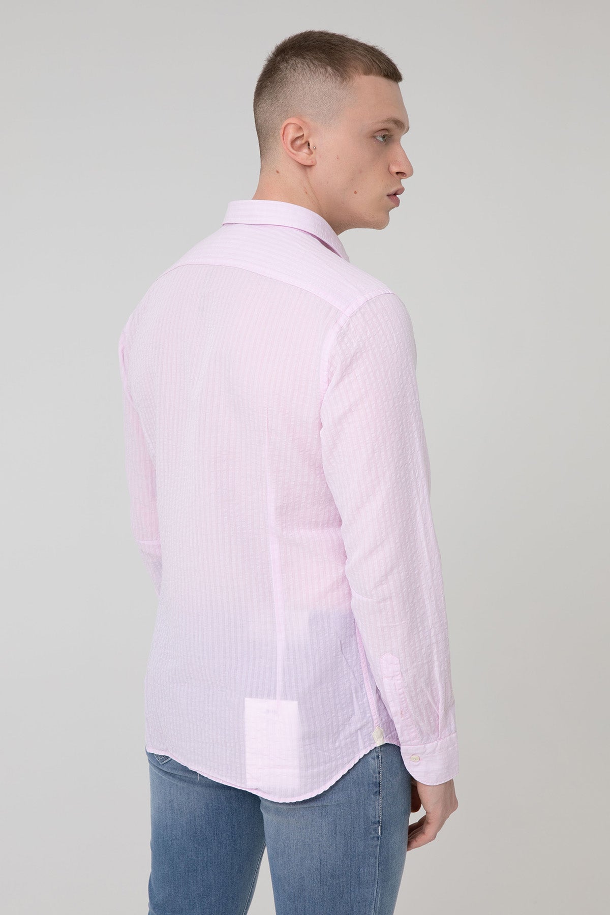 Tintoria Mattei İtalyan Yaka Ketenli Slim Fit Gömlek-Libas Trendy Fashion Store