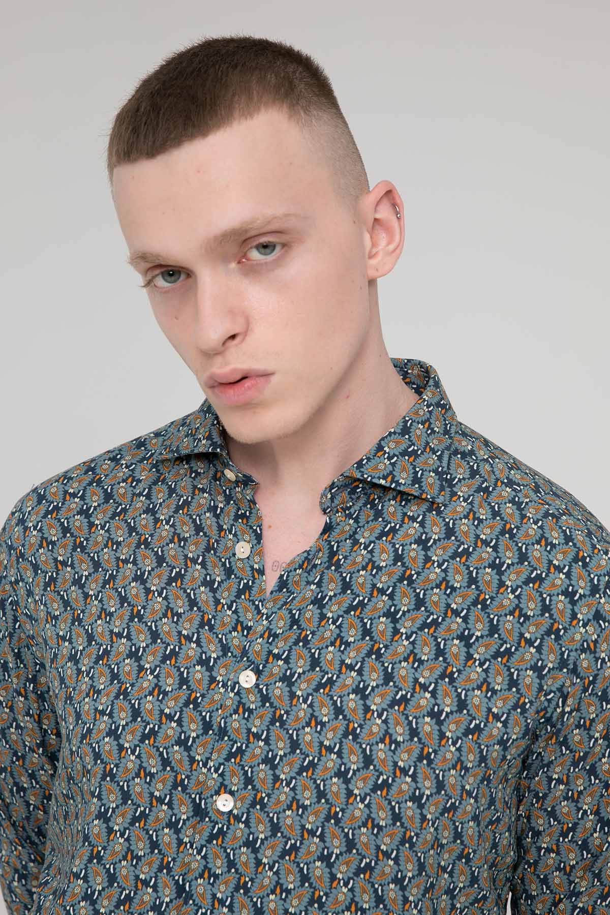 Tintoria Mattei Regular Fit İtalyan Yaka Gömlek-Libas Trendy Fashion Store