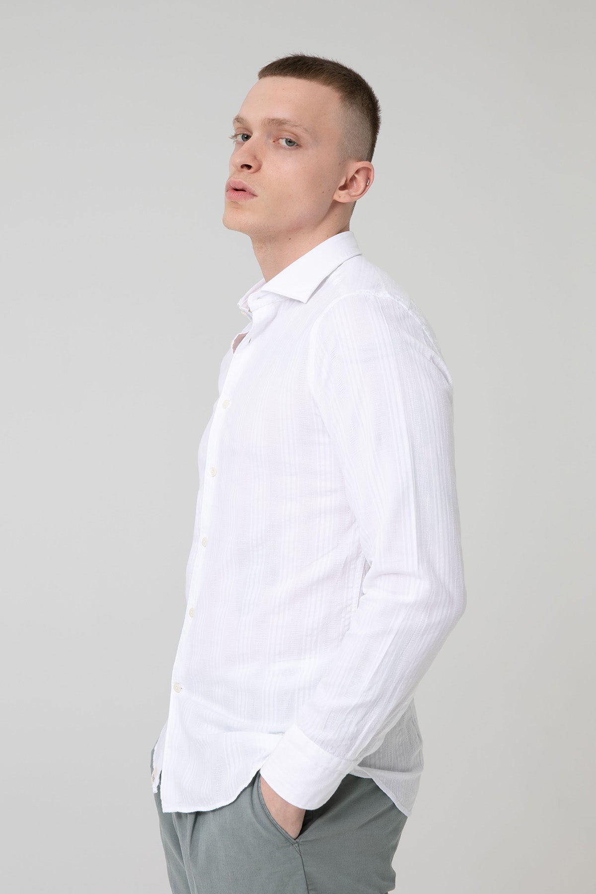 Tintoria Mattei İtalyan Yaka Slim Fit Gömlek-Libas Trendy Fashion Store