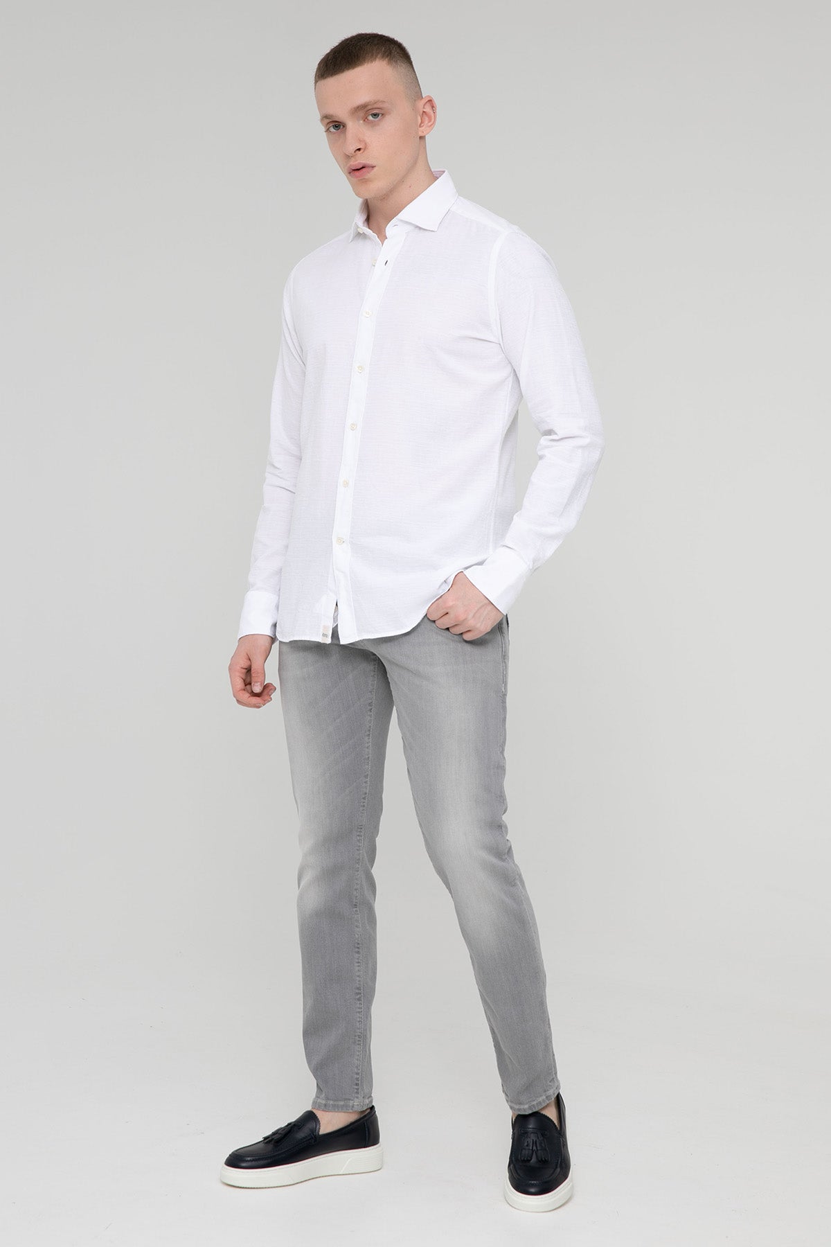 Tintoria Mattei Regular Fit İtalyan Yaka Yıkamalı Gömlek-Libas Trendy Fashion Store