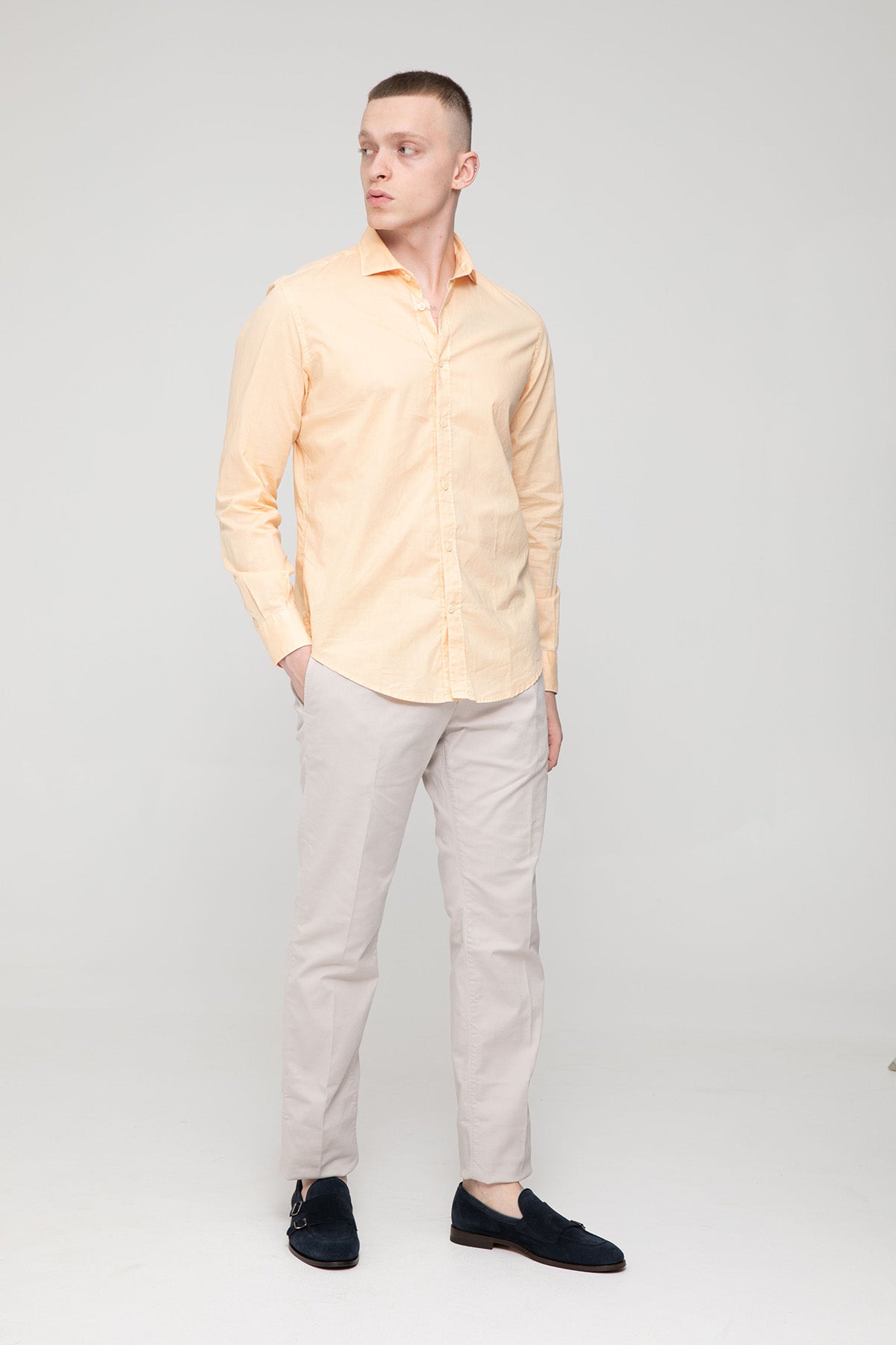 Fradi Yıkamalı İtalyan Yaka Gömlek