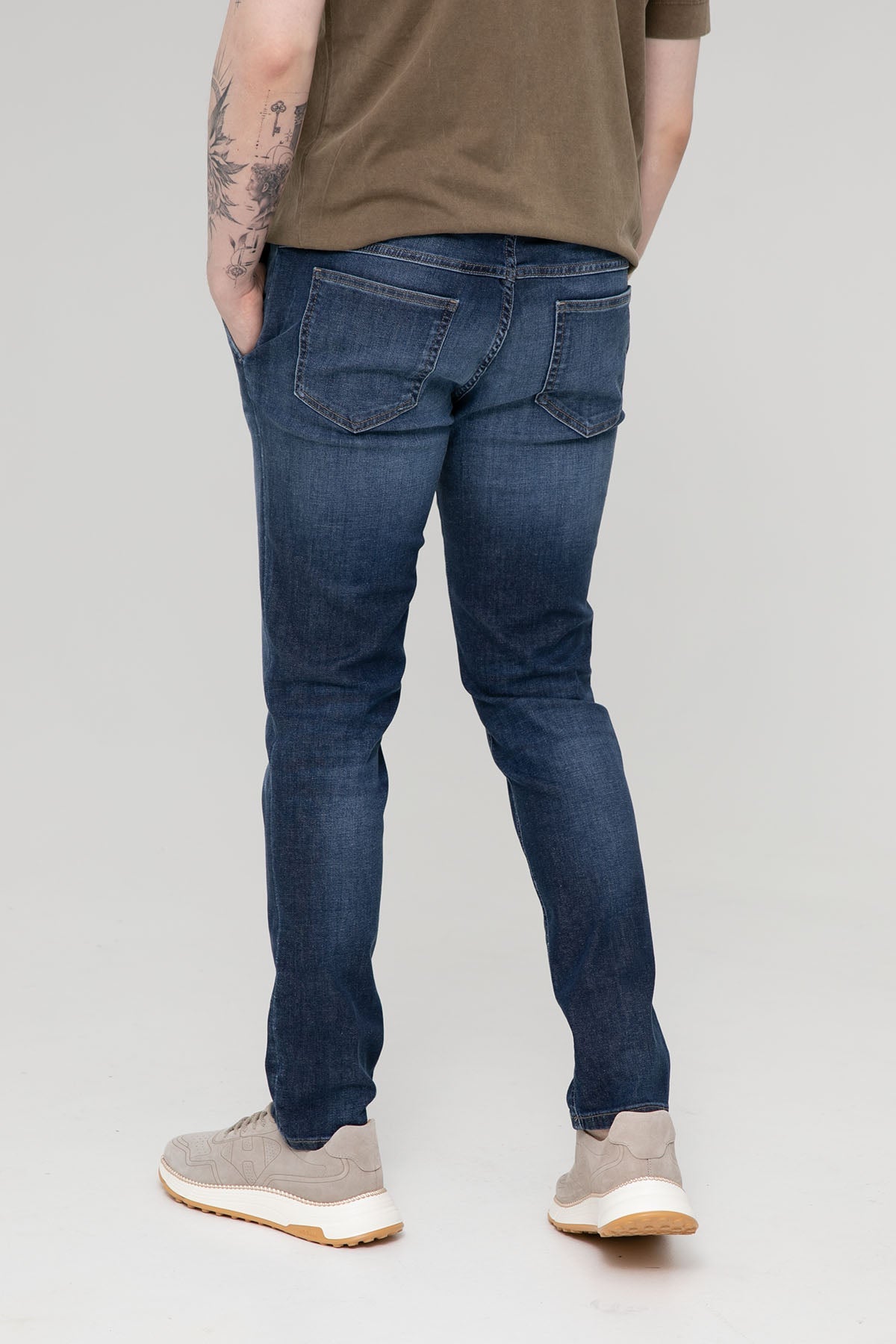 Fradi Slim Fit Beli Lastikli Yandan Cepli Jeans