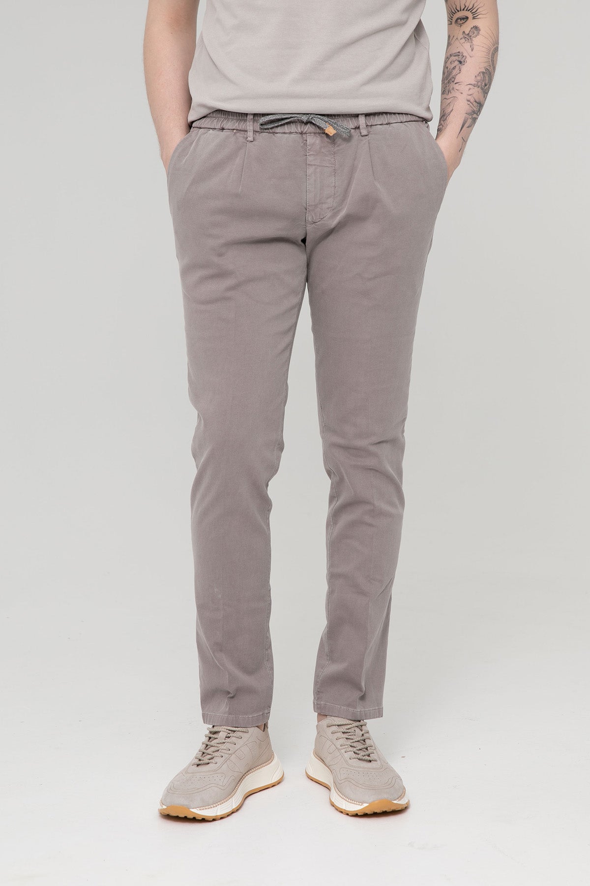 Fradi Beli Lastikli Tek Pile Yandan Cepli Pantolon