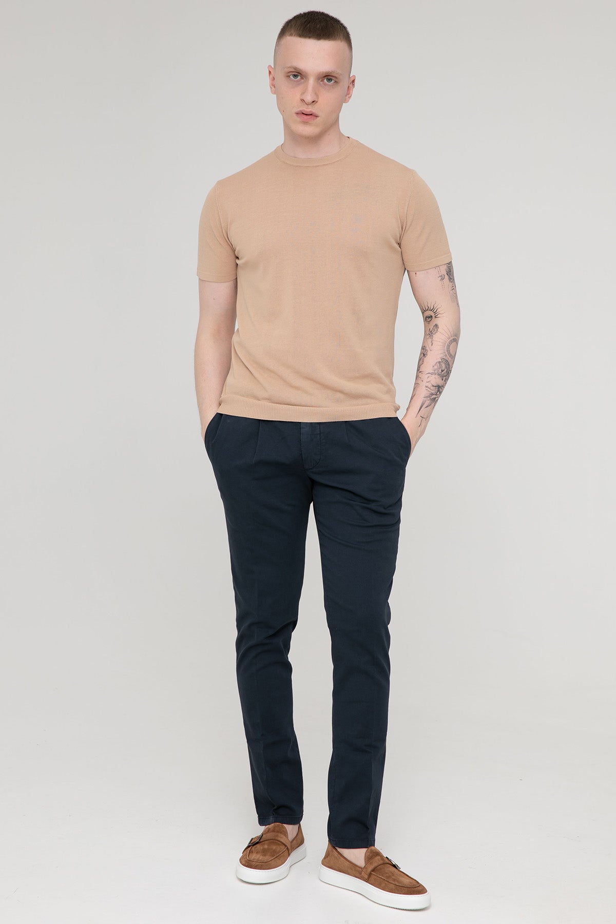 Fradi Beli Lastikli Tek Pile Yandan Cepli Pantolon