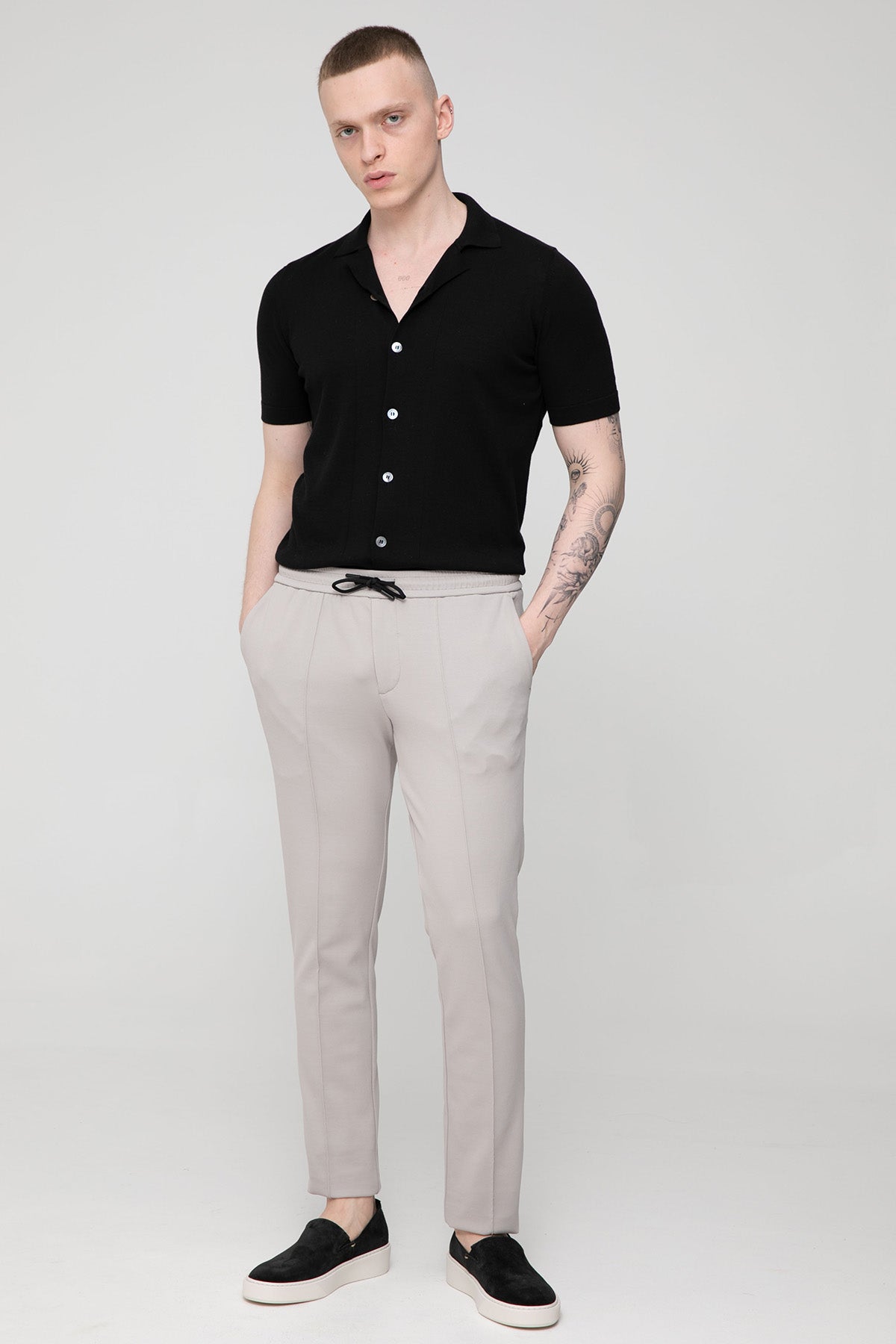 Fradi Beli Lastikli Streç Jogger Pantolon