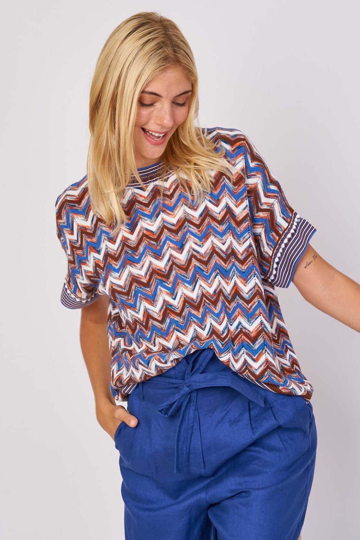 Rene Derhy Douvres Renkli Örgü Bluz-Libas Trendy Fashion Store