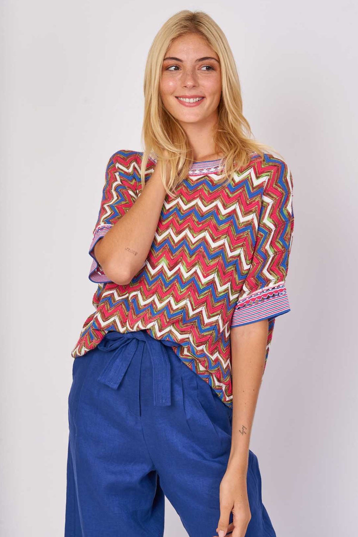 Rene Derhy Douvres Renkli Örgü Bluz-Libas Trendy Fashion Store