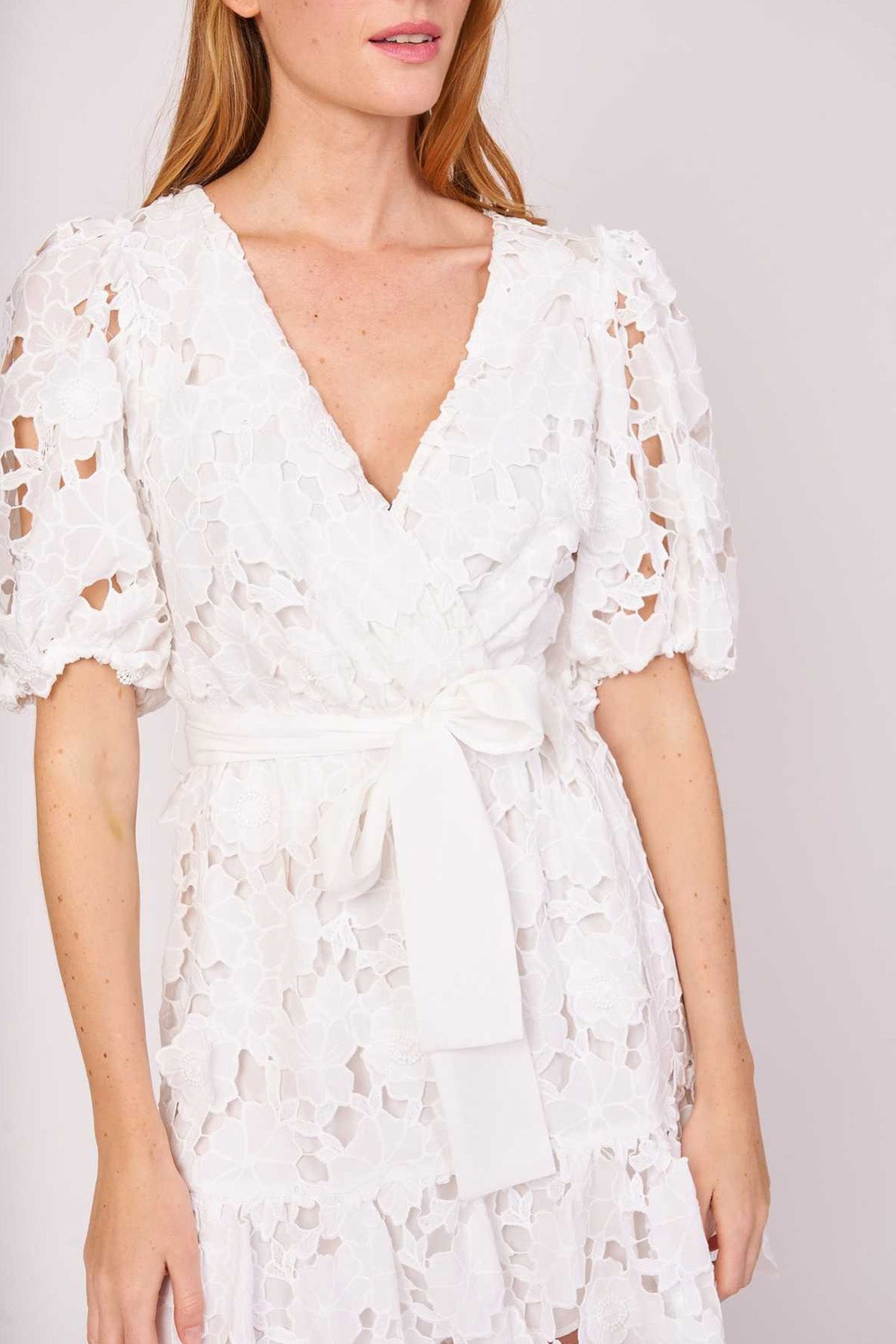 Rene Derhy Peisey V Yaka Belden Kuşaklı Mini Elbise-Libas Trendy Fashion Store