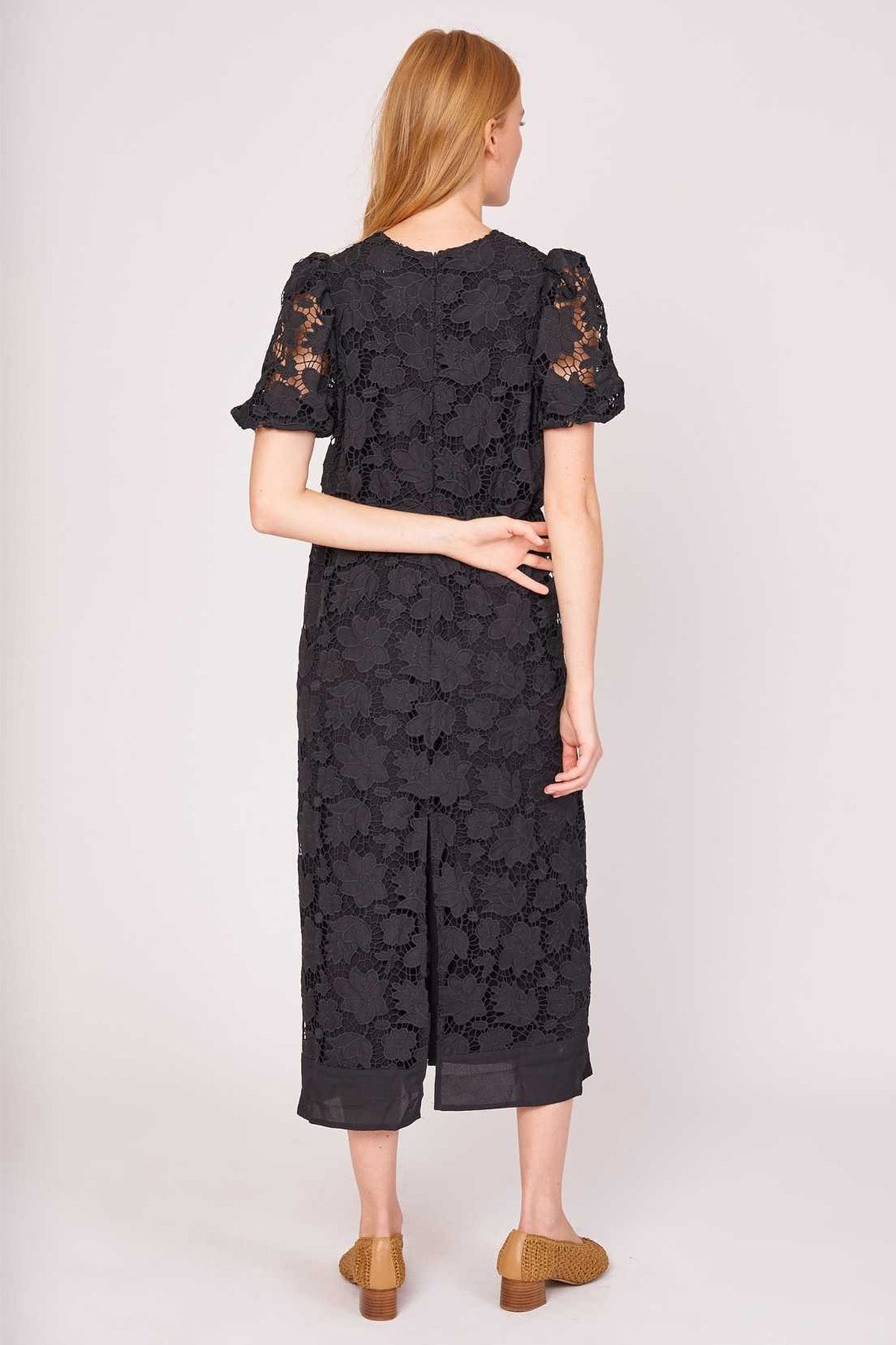 Rene Derhy Placide V Yaka Midi Elbise-Libas Trendy Fashion Store