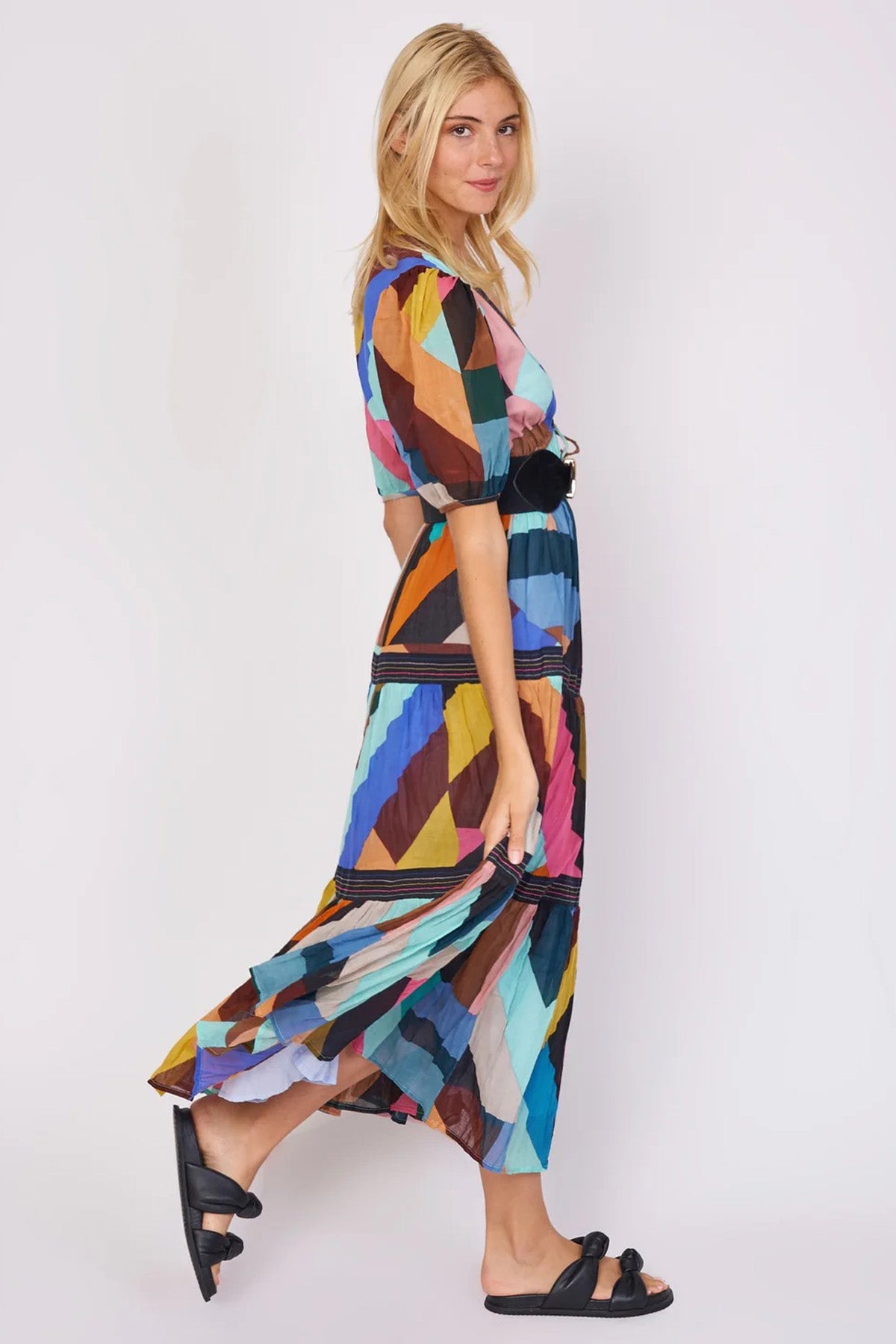 Rene Derhy Cairo V Yaka Maxi Elbise-Libas Trendy Fashion Store