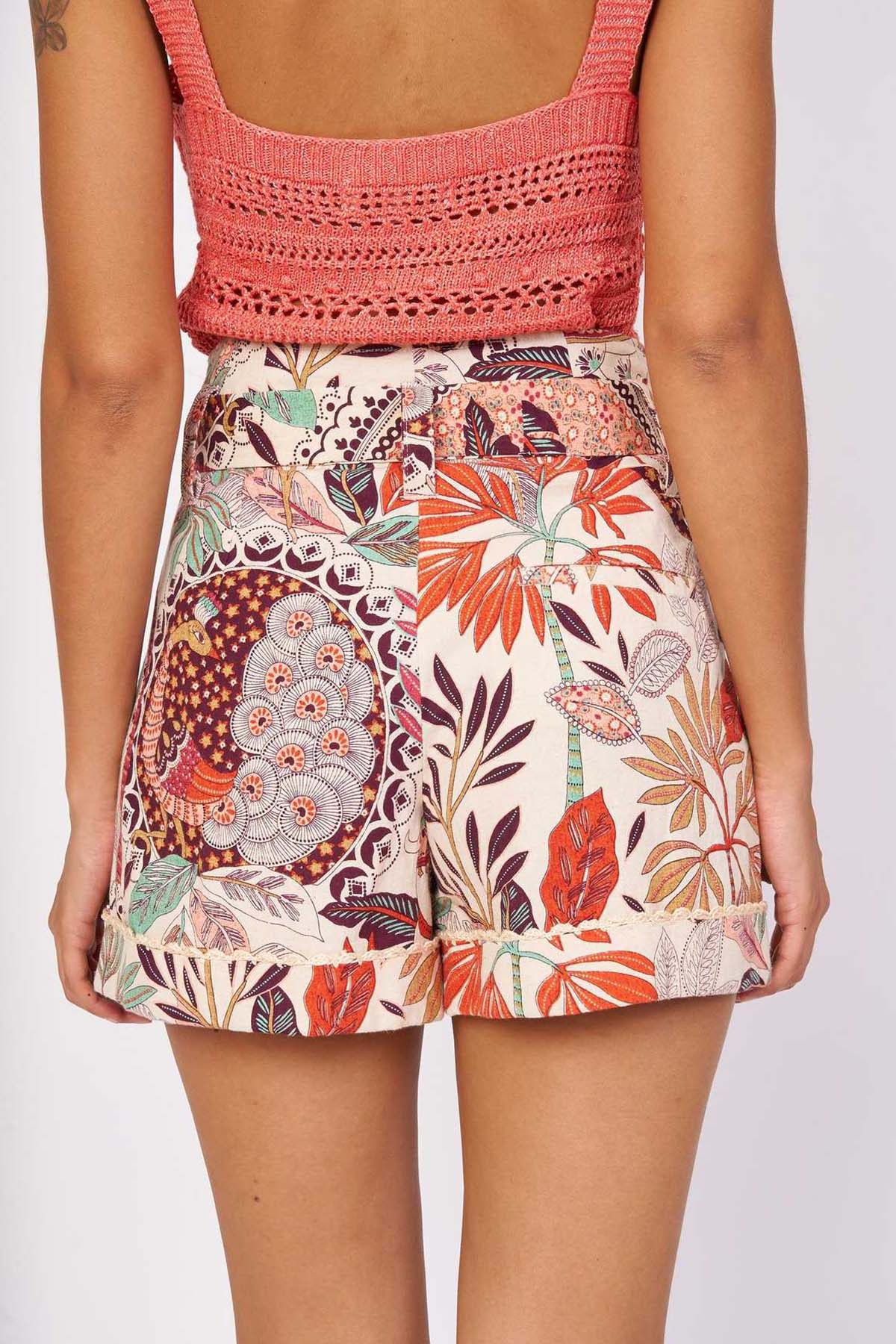 Rene Derhy Zambie Ketenli Yüksek Bel Şort-Libas Trendy Fashion Store