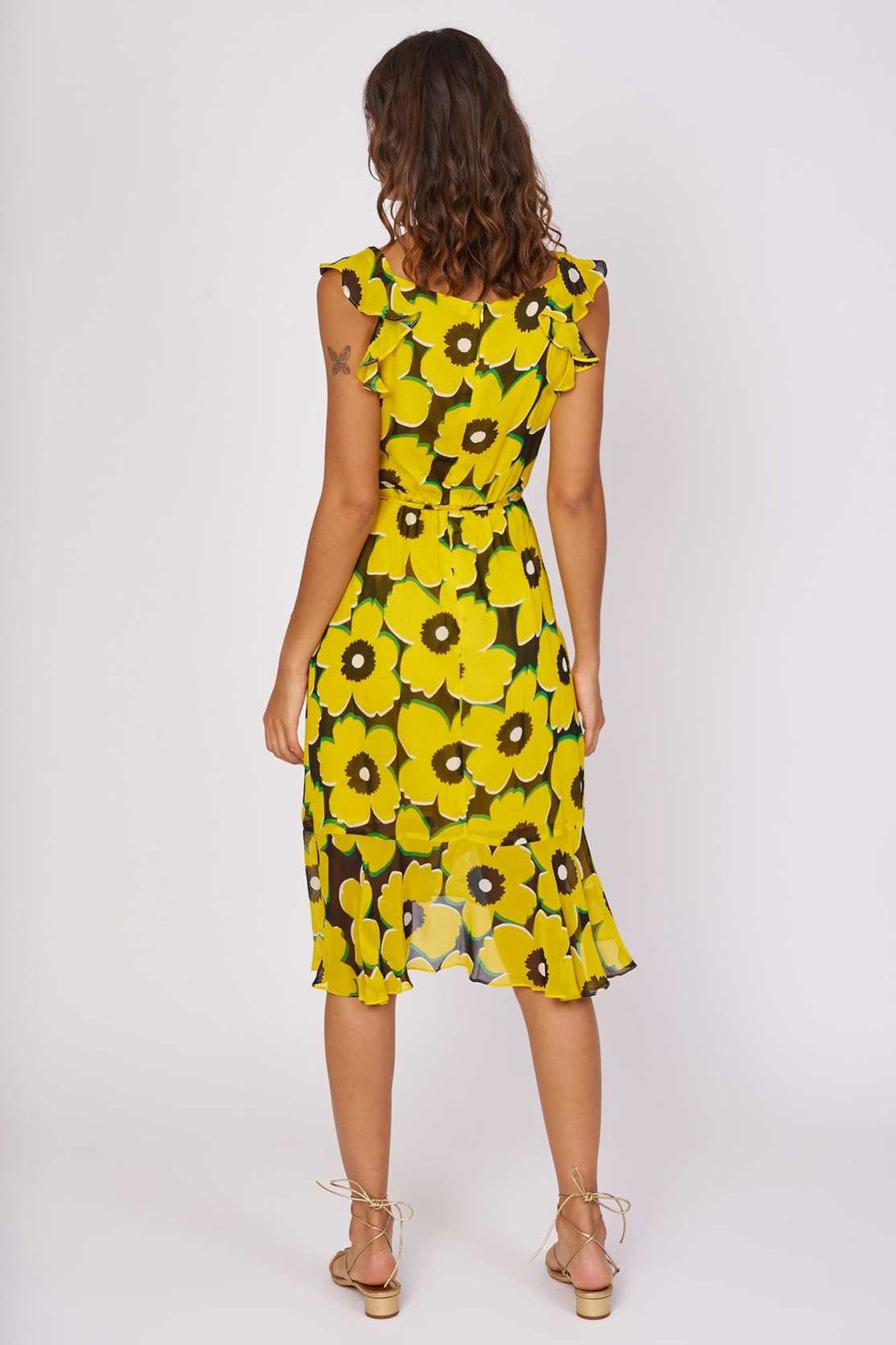 Rene Derhy Creation Çiçek Desenli Midi Elbise-Libas Trendy Fashion Store