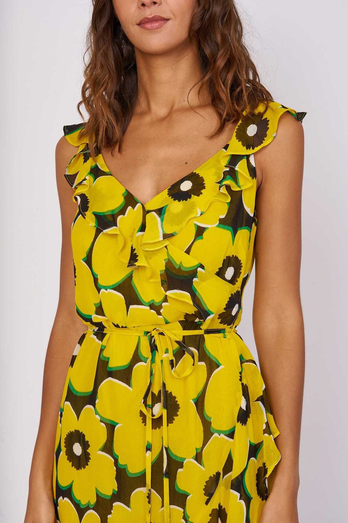 Rene Derhy Creation Çiçek Desenli Midi Elbise-Libas Trendy Fashion Store