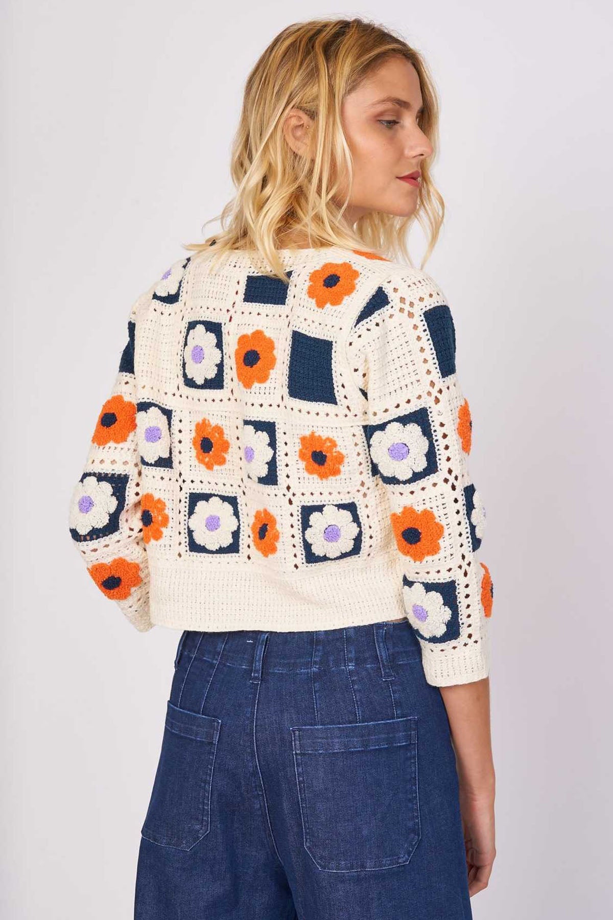 Rene Derhy Ocarina Nakış Çiçek Desenli Triko Ceket-Libas Trendy Fashion Store